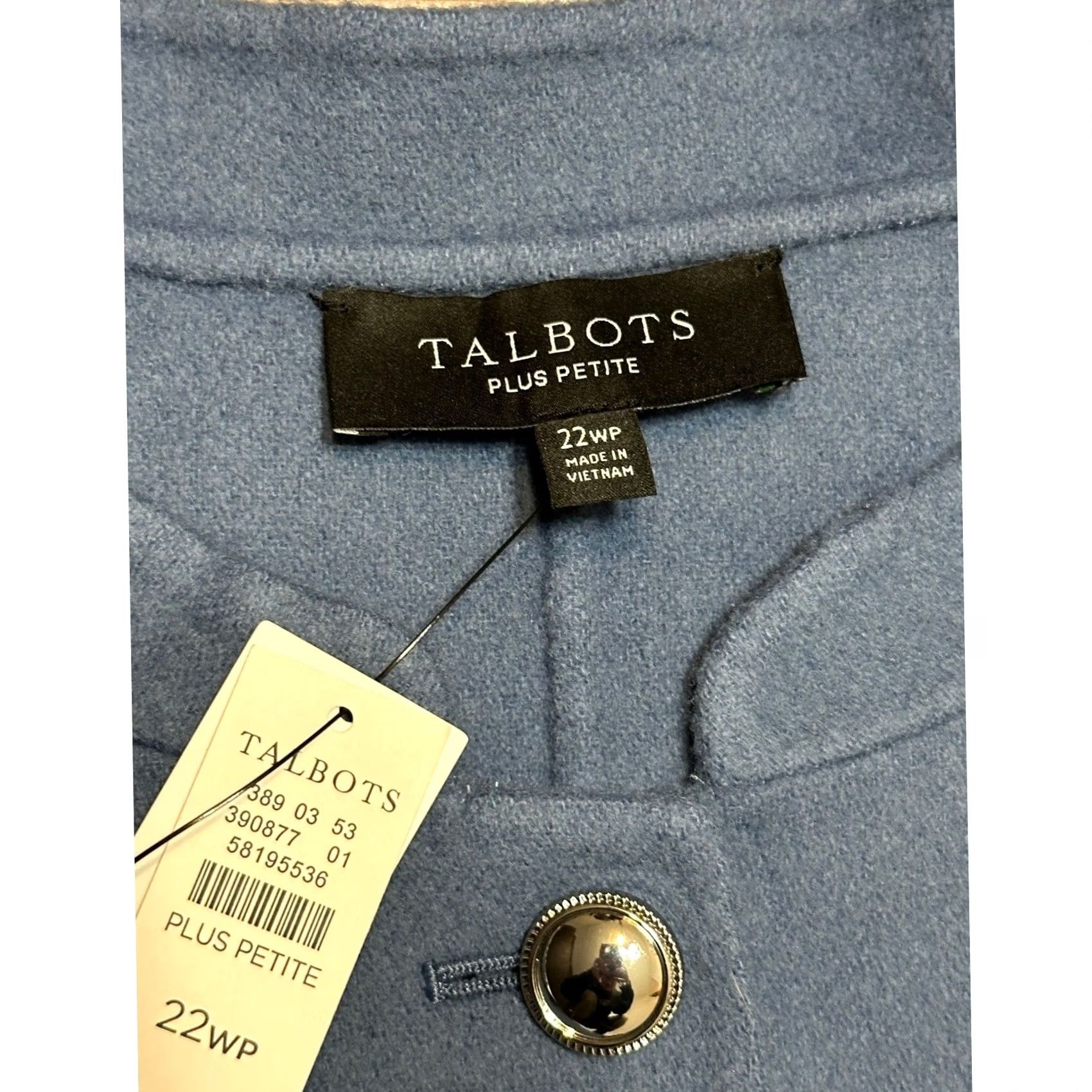 Talbots Talbots Plus Petite Double Faced Wool Blend Jacket Blue Button Front Sz 22WP Size 3XL / US 20-22 - 5 Thumbnail