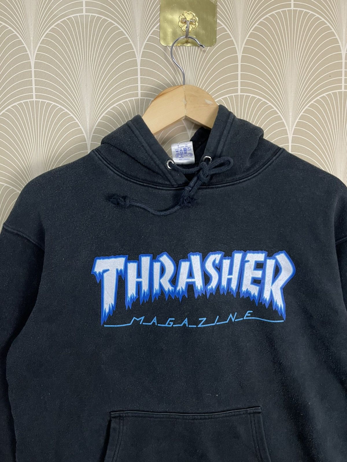 Japanese Brand × Thrasher × Vintage VINTAGE THRASHER MAGAZINE SKATEBOARD HOODIE BLUE PRINT Size US L / EU 52-54 / 3 - 5 Thumbnail