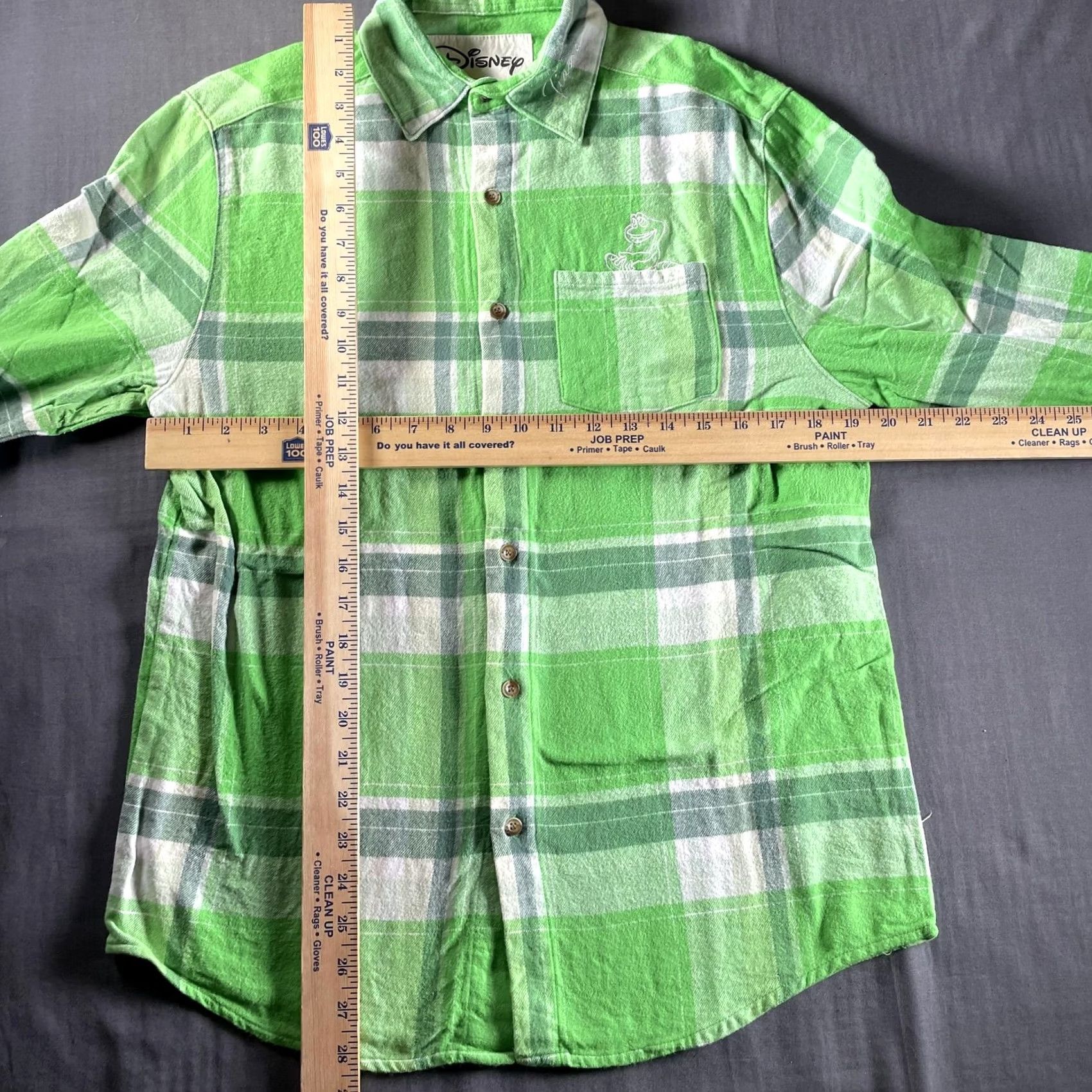 Disney Disney Shirt Mens Medium Green Princess And The Frog Tiana Flannel Long Sleeve Size US M / EU 48-50 / 2 - 5 Thumbnail