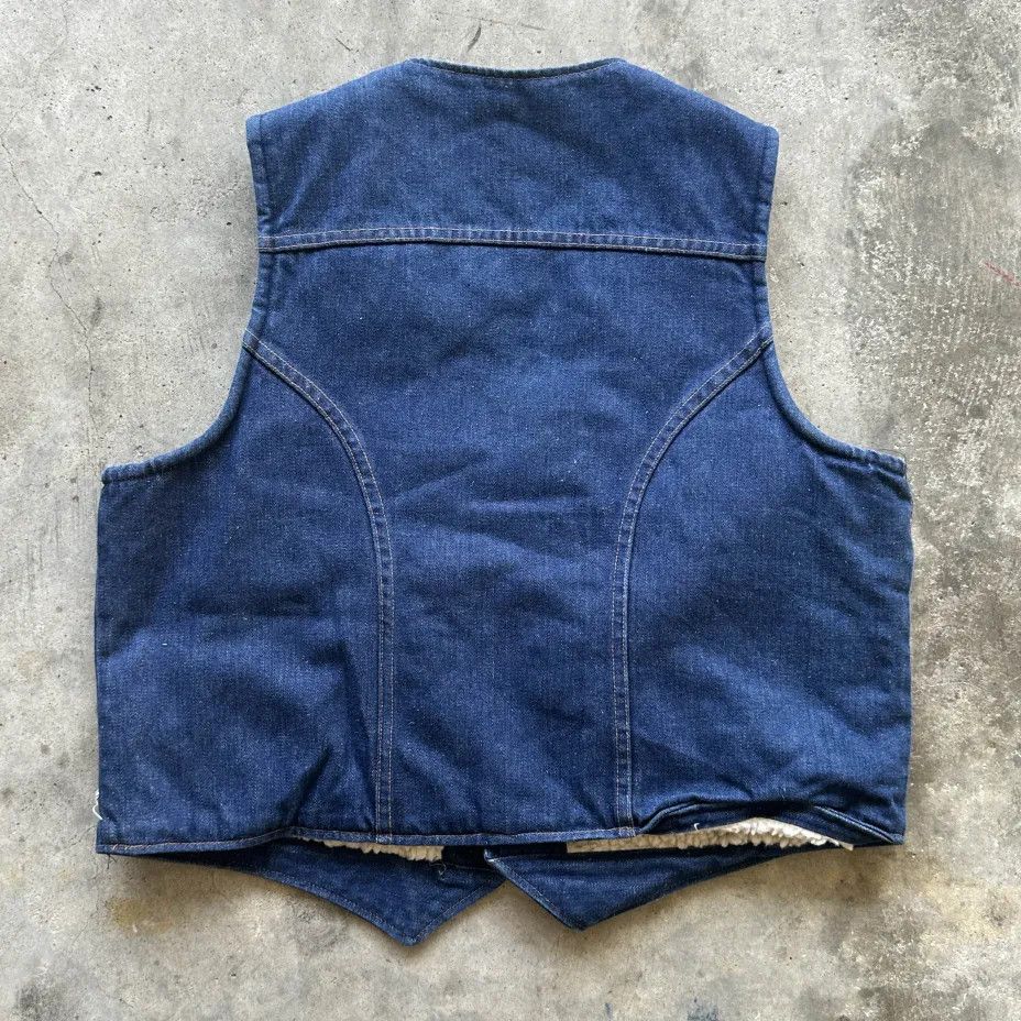 JCPenney Vintage 70s Maverick Denim Vest Sherpa Lined Size Large Size US L / EU 52-54 / 3 - 5 Thumbnail