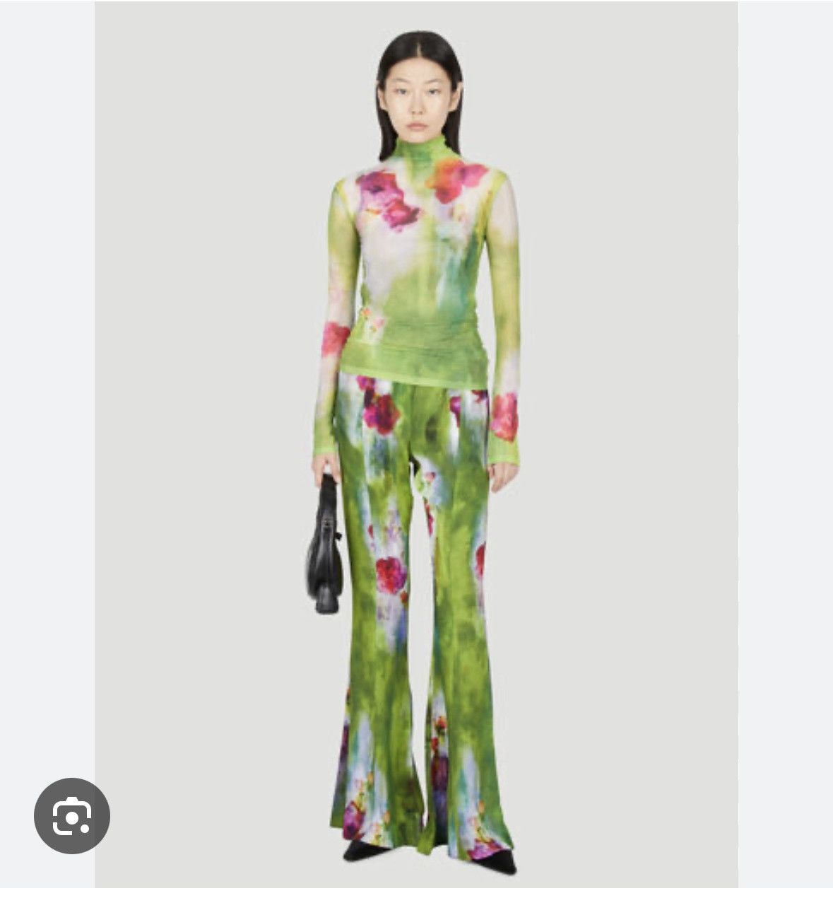 Acne Studios Acne Studio Floral print viscose Flared Trousers Size 26" / US 2 / IT 38 - 2 Thumbnail