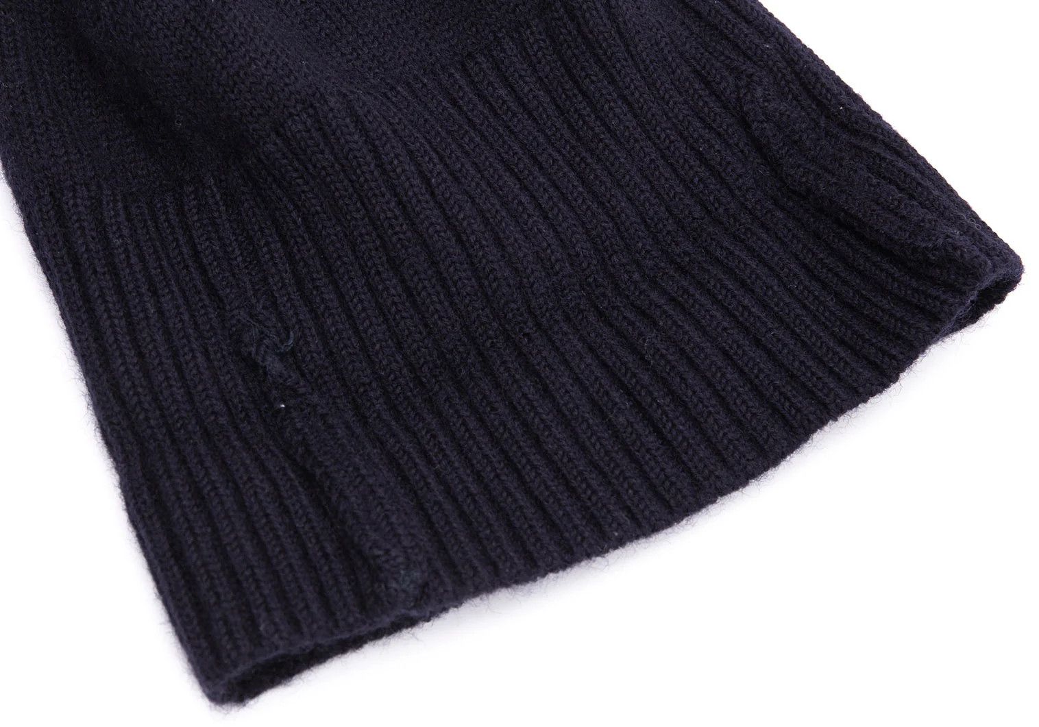Dries Van Noten Wool Ribbed Knit Cap in Navy Blue Size ONE SIZE - 9 Thumbnail