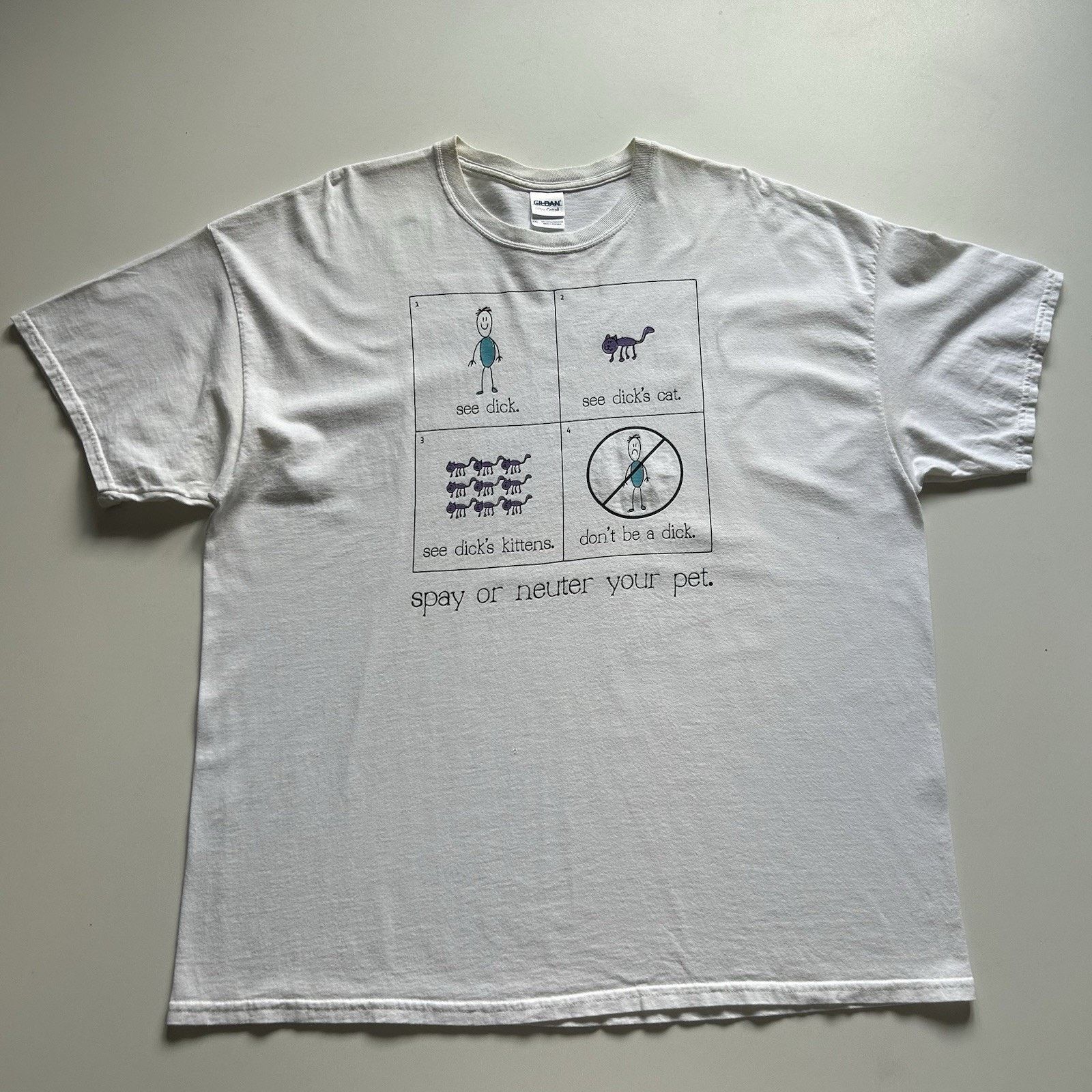 Gildan × Vintage Vintage Cat T Shirt XXL Funny Don't Be A Dick Novelty Rare Size US XXL / EU 58 / 5 - 1 Thumbnail