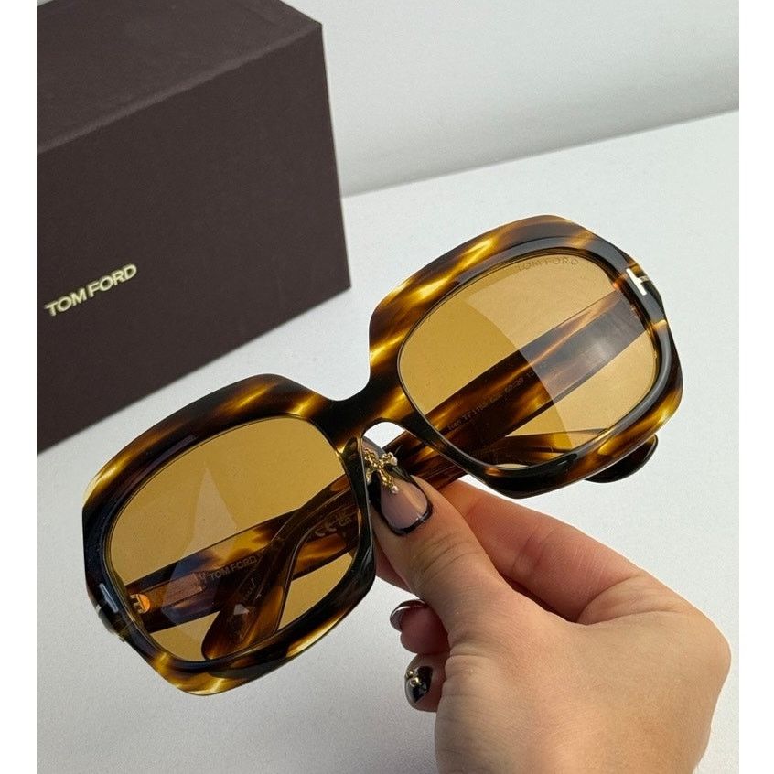 NEW Tom Ford FT1155 Ren Square Sunglasses Havana Brown