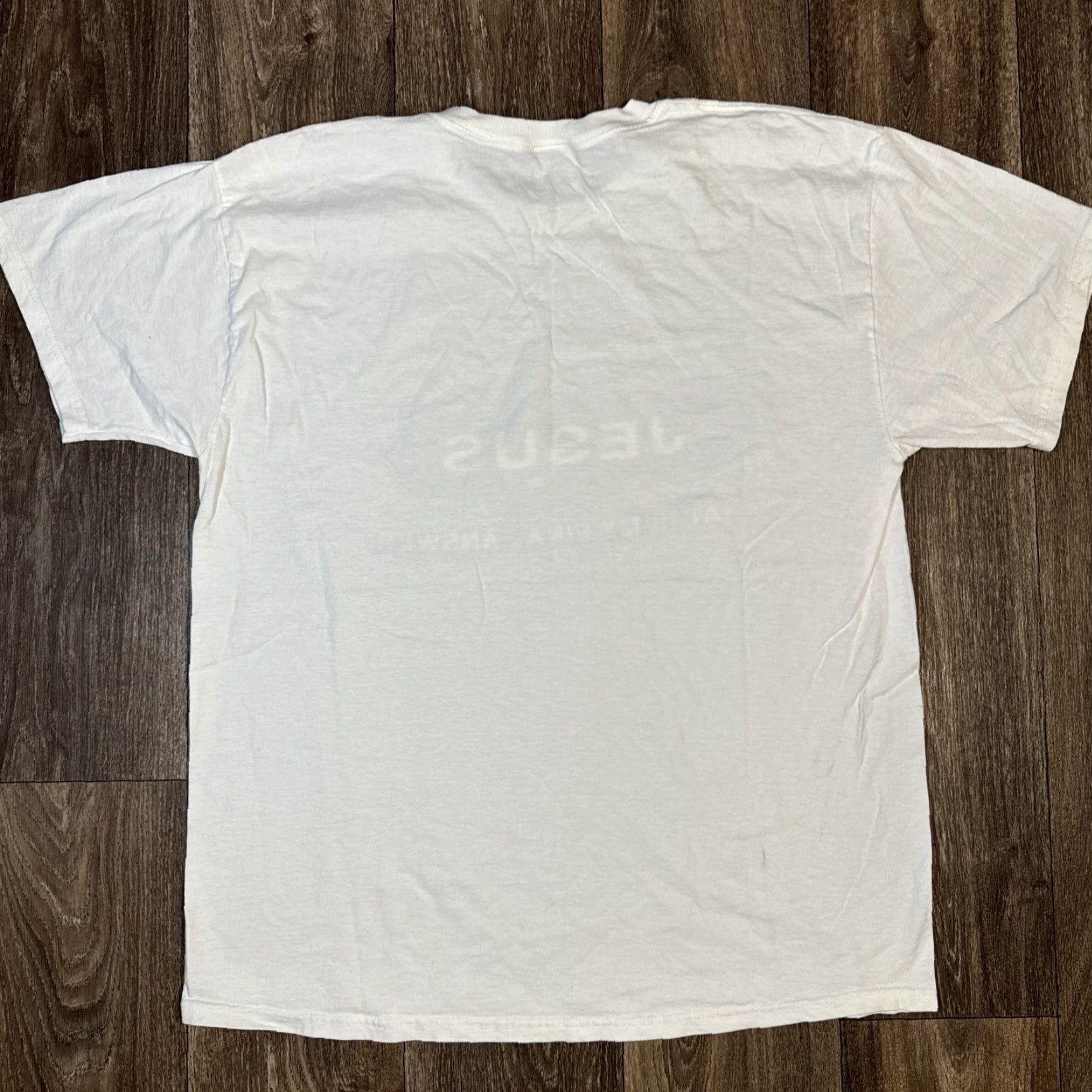 Fruit Of The Loom VINTAGE 90s Jesus That’s My Final Answer St. Maarten Religion God T-Shirt XL Men White 90s Mens XL T-Shirt Fruit of the Loom Size US XL / EU 56 / 4 - 5 Thumbnail
