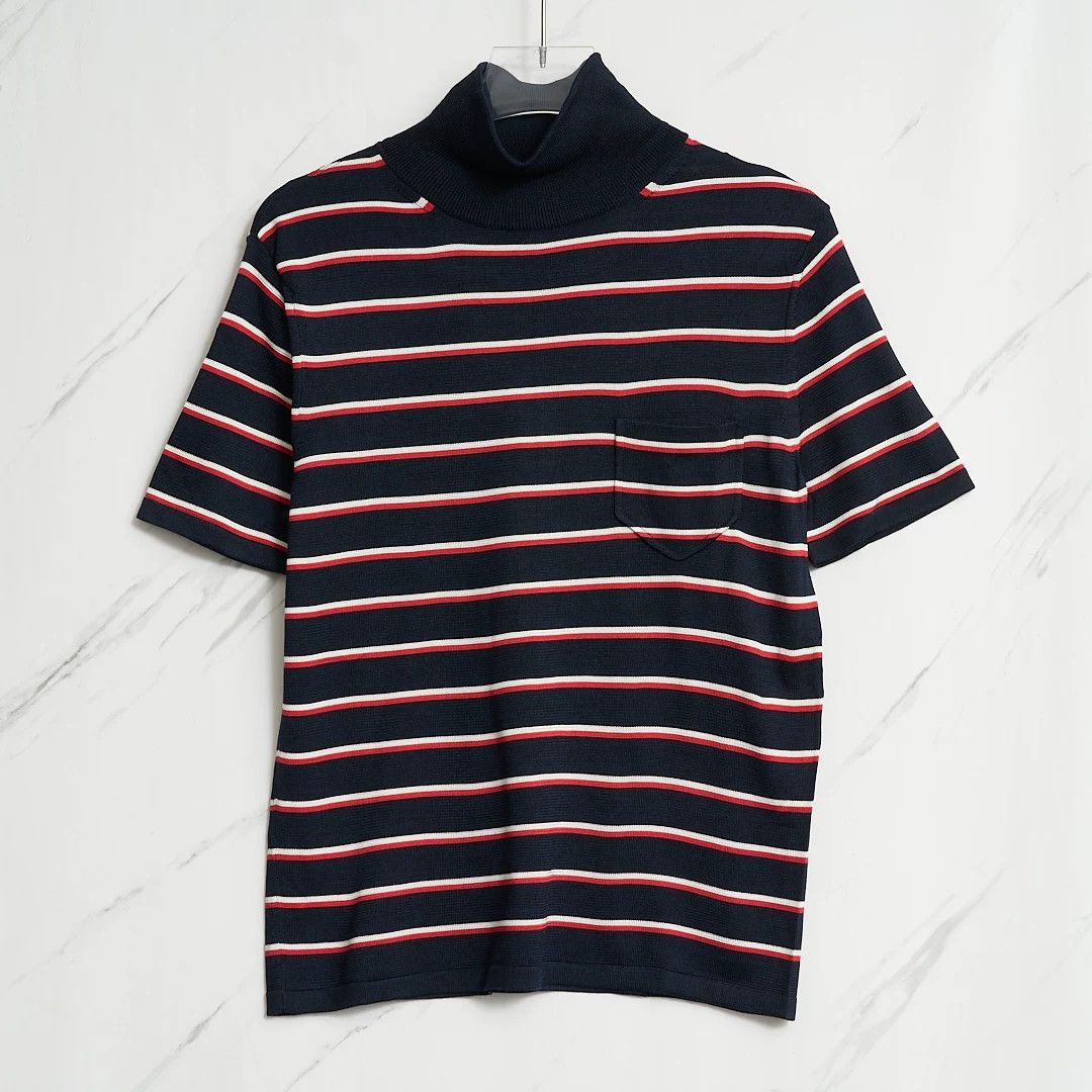 Saint Laurent Paris Saint Laurent Men's Striped Turtleneck Sweater Size US M / EU 48-50 / 2 - 1 Thumbnail
