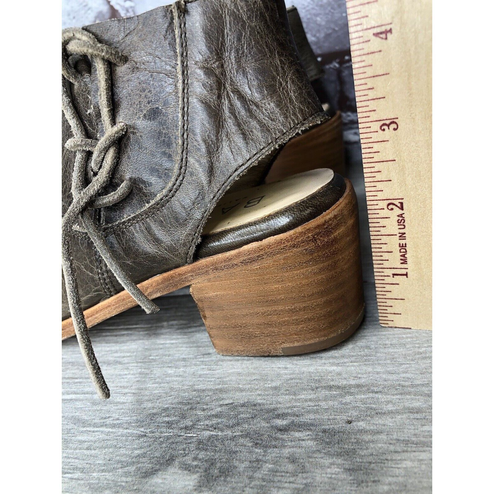 Other Baske California Ariel Olive Leather Lace Zip Open Toe Heel Size US 6 / IT 36 - 6 Thumbnail