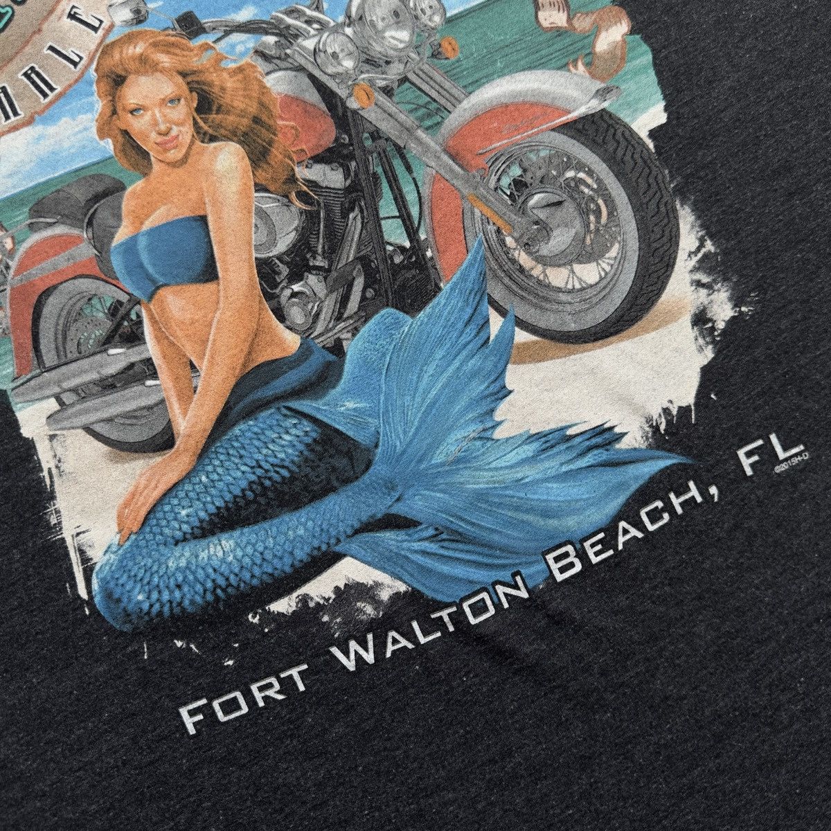 Harley Davidson VINTAGE HARLEY-DAVIDSON MERMAID BEACH GRAPHIC TEE BIG LOGO Size US XXL / EU 58 / 5 - 6 Thumbnail