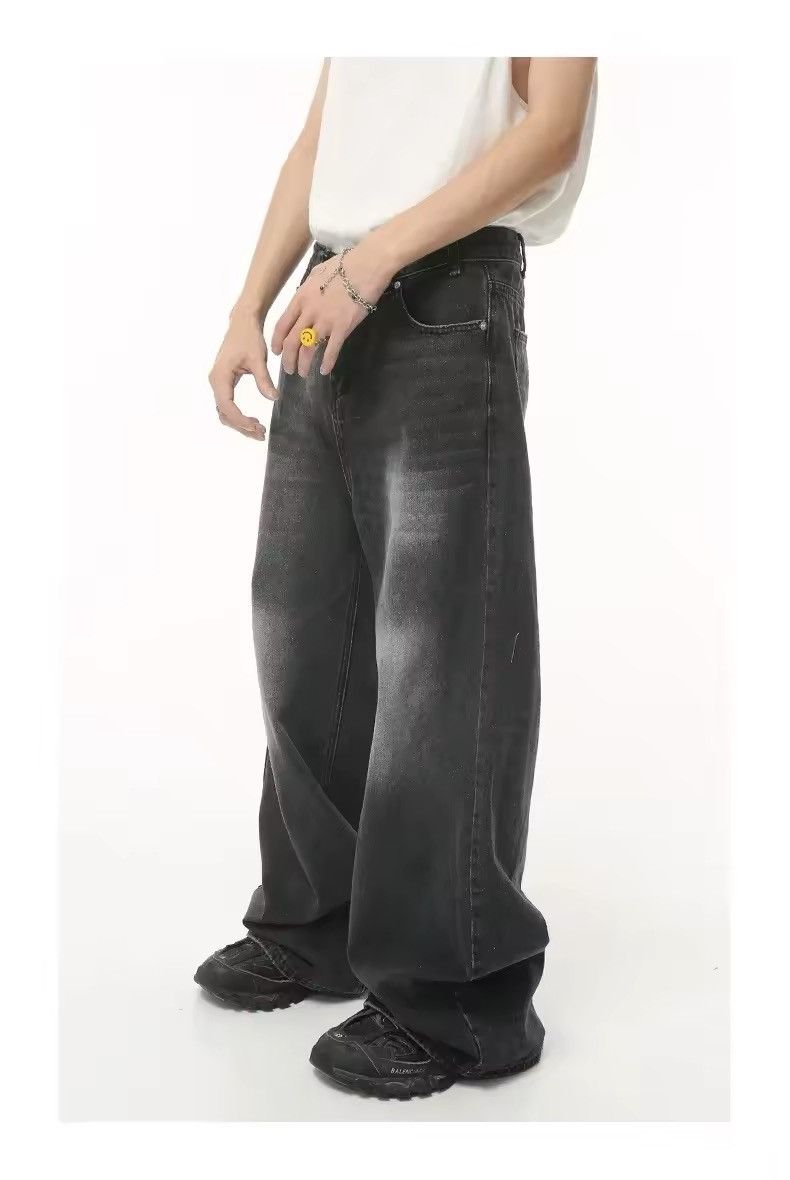 Japanese Brand × Jean Black Baggy Washed Denim Jeans Size US 31 - 2 Thumbnail