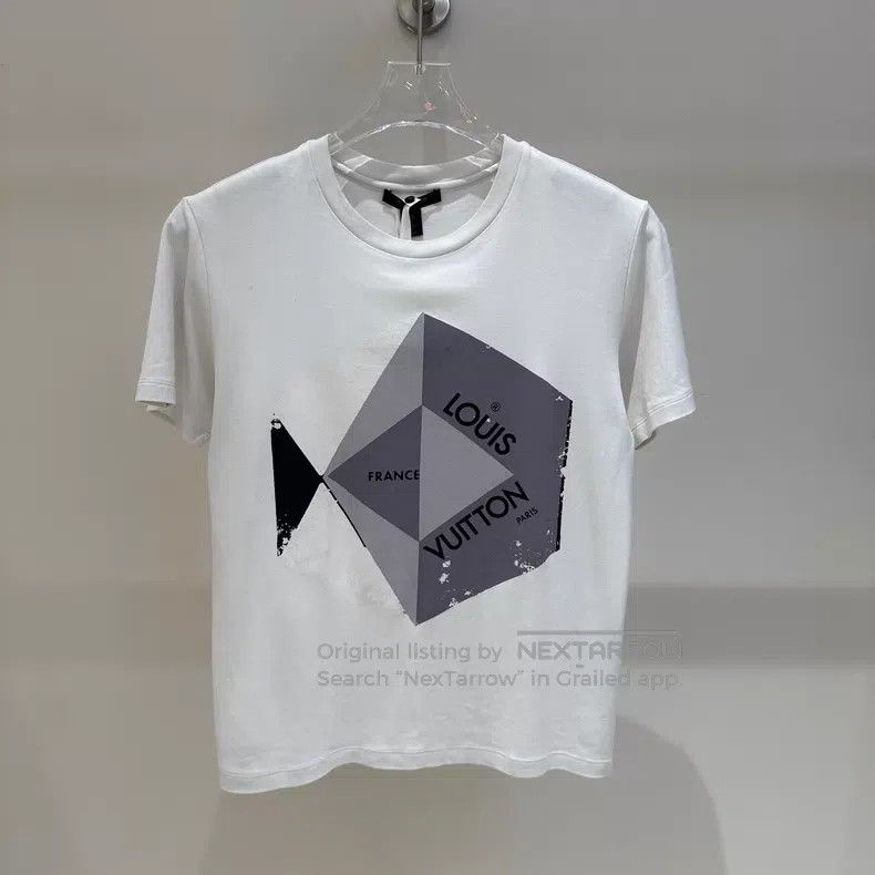 Louis Vuitton Louis Vuitton White geometric printed cotton-crewneck shor Size US XS / EU 42 / 0 - 1 Thumbnail