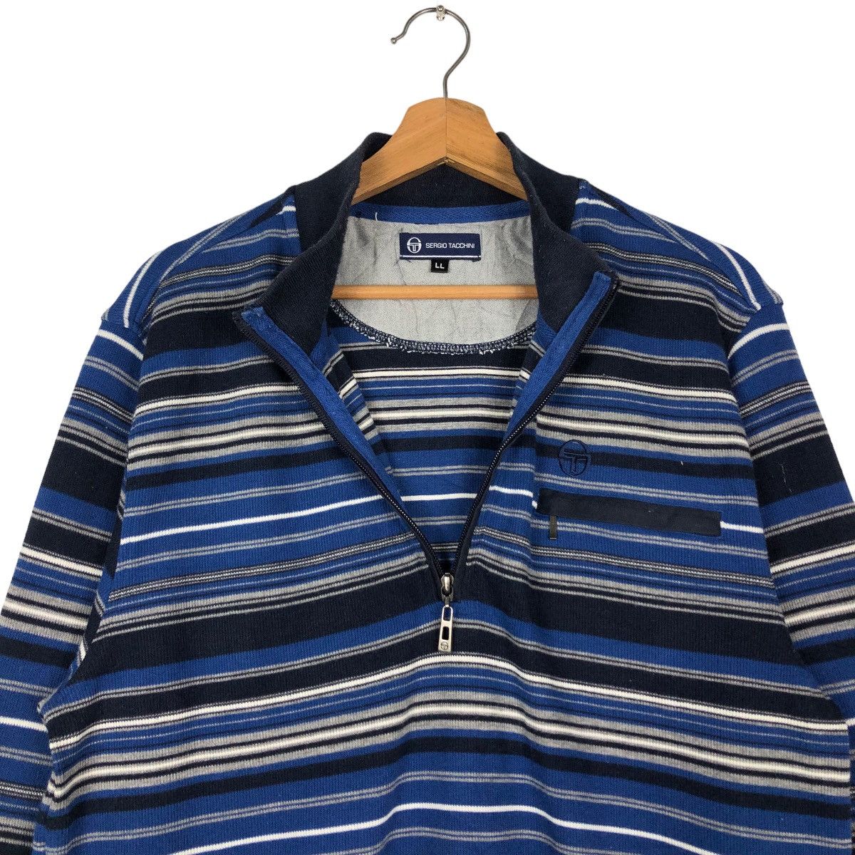 Japanese Brand 🔥Vintage Sergio Tacchini Anorak Long Sleeve Striped Collar Size US L / EU 52-54 / 3 - 12 Thumbnail