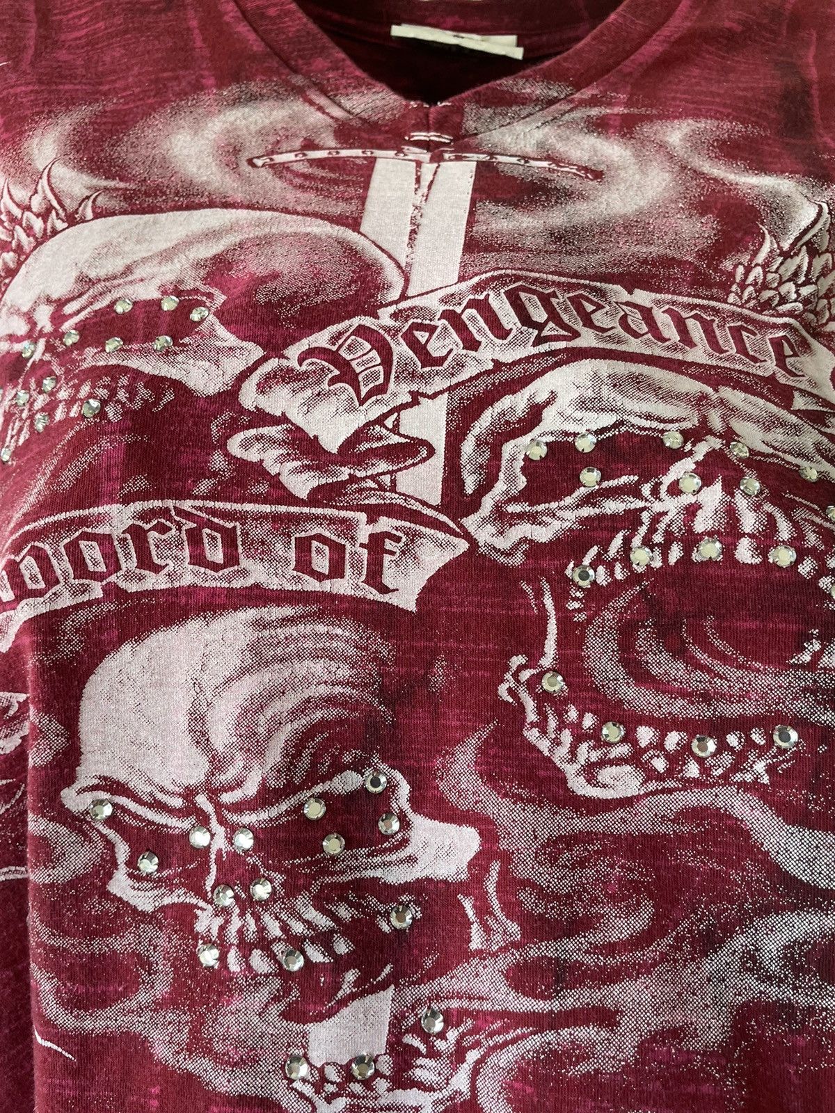 Affliction CRAZY Y2K Vintage Skull Studded tee Size M / US 6-8 / IT 42-44 - 8 Thumbnail