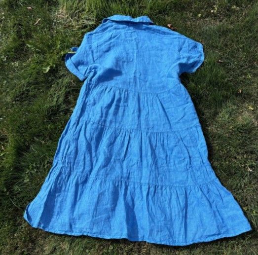 Other Francesca Bettini Italy Linen Dress Tiered Short Sleeve | Grailed