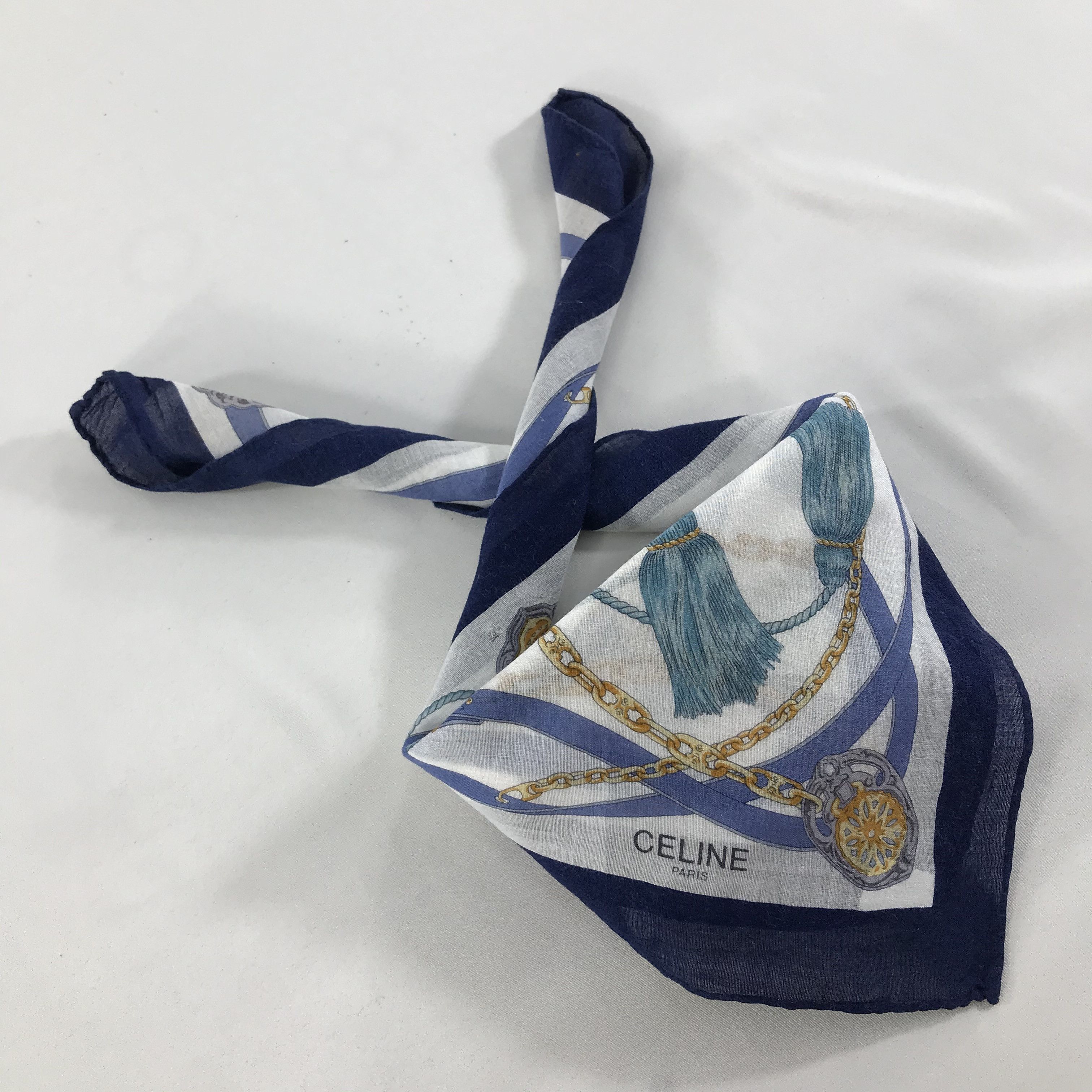 Celine × Vintage Celine Bandana / Handkerchief / Neckerchief - S1577 Size ONE SIZE - 4 Thumbnail