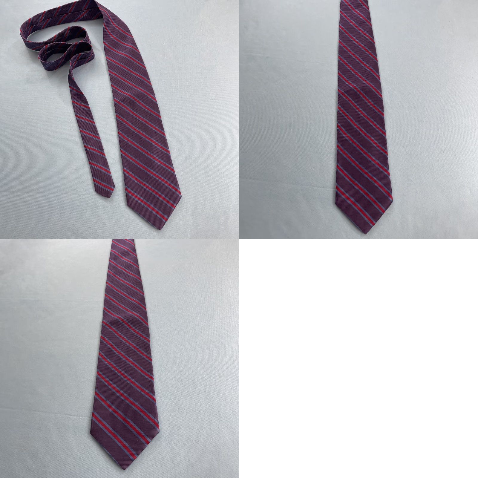 Brooks Brothers VINTAGE Brooks Brothers Makers Silk Tie Stripe Purple Blue Red Repp NeckTie 4x57 Handmade USA 100% Silk Woven Tie Capsule Wide Necktie Mens Size ONE SIZE - 11 Thumbnail