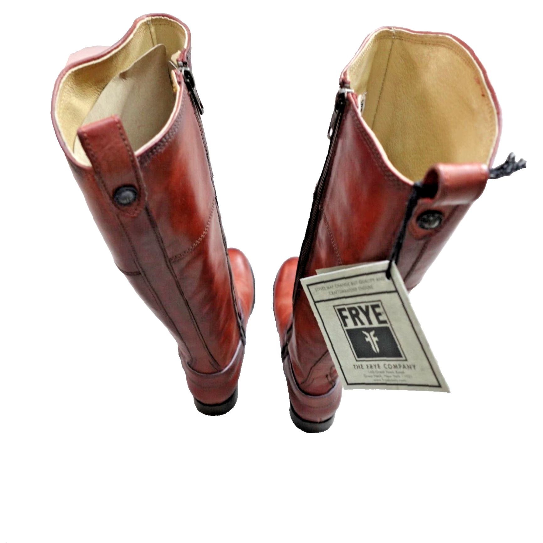 Frye FRYE Boots 9 Brown Melissa Harness Zip Leather Knee High Riding Boot Womens Button Leather Outsole 1990s (if applicable) Mens? Size US 9 / IT 39 - 3 Thumbnail