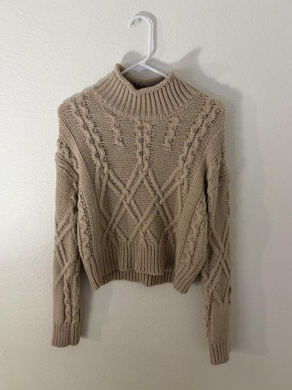 Vintage vintage beige turtle neck sweater Size L / US 10 / IT 46 - 1 Thumbnail