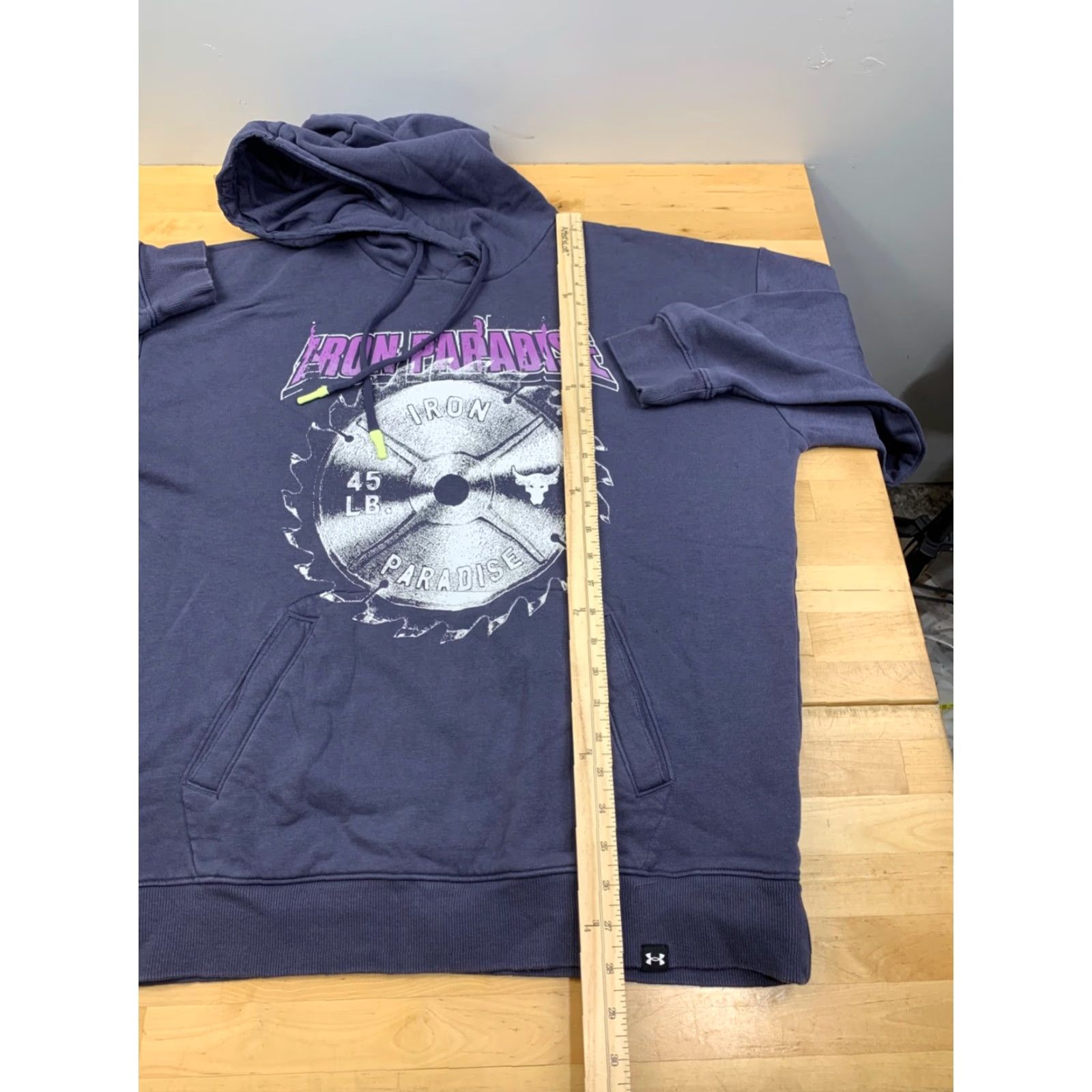 Under Armour Under Armour Hoodie Mens L Purple Graphic Print Hooded Pullover Disruption Worldwide Size US L / EU 52-54 / 3 - 4 Thumbnail
