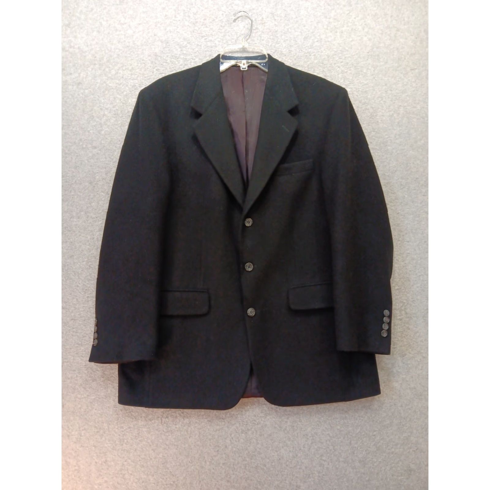 Bill Blass VINTAGE Bill Blass Black Label Blazer Sport Jacket 44R Black 100% Camel Hair USA Size 44R - 2 Thumbnail