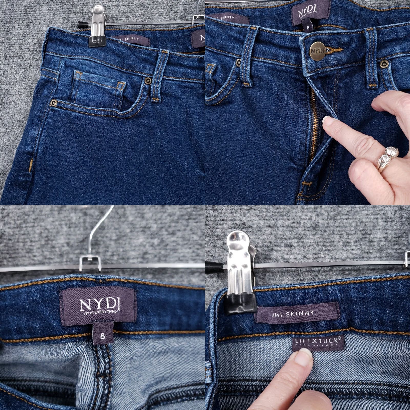 NYDJ NYDJ Ami Skinny Jeans Womens 8 Blue Mid Rise Dark Wash Stretch Size 30" / US 8 / IT 44 - 8 Thumbnail