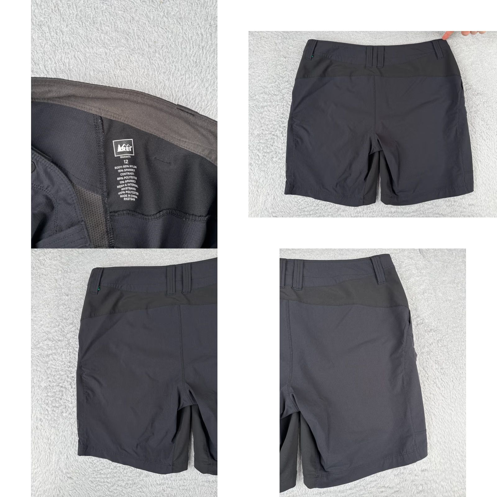 Vintage REI Women Cargo Shorts 12 Black Nylon Cotton Pockets Zipper Quick Dry Hiking 34x9 Adult Womens Size 34" / US 12 / IT 48 - 9 Thumbnail