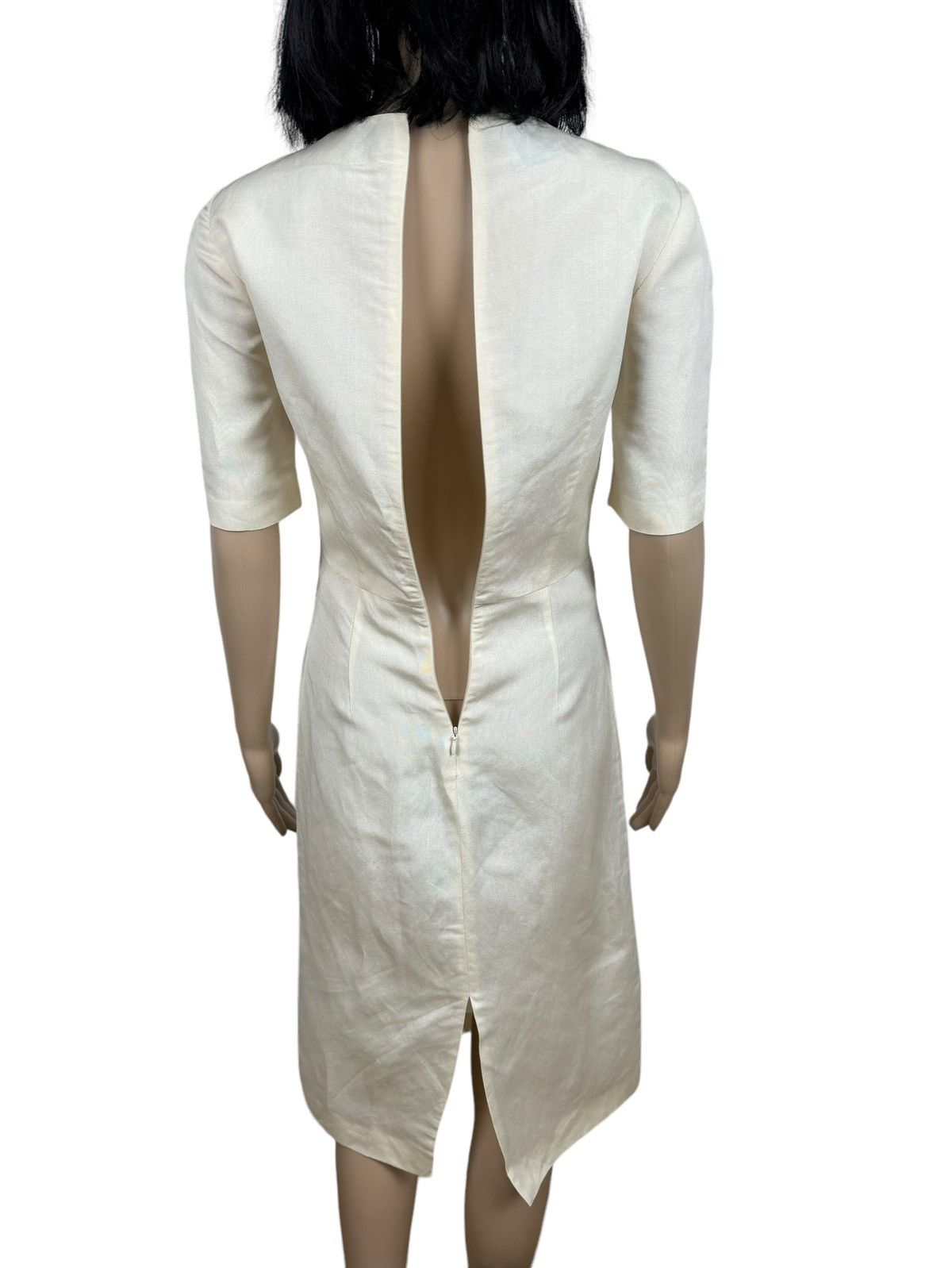 Prada Prada 100% Silk Shift Dress Ivory Knee-Length size 40 Size S / US 4 / IT 40 - 10 Thumbnail