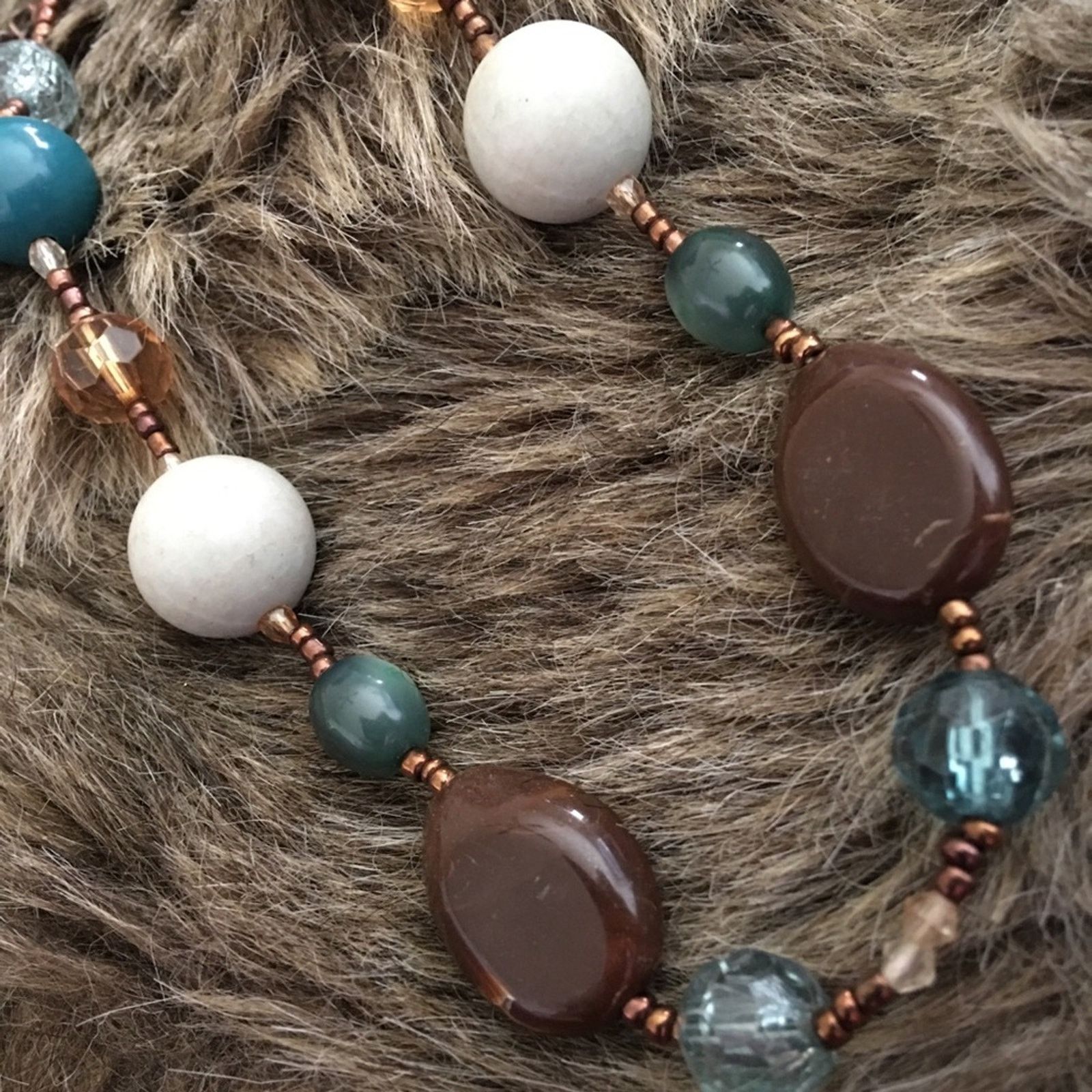 Jewelry Vintage glass and agate choker style necklace Size ONE SIZE - 6 Thumbnail