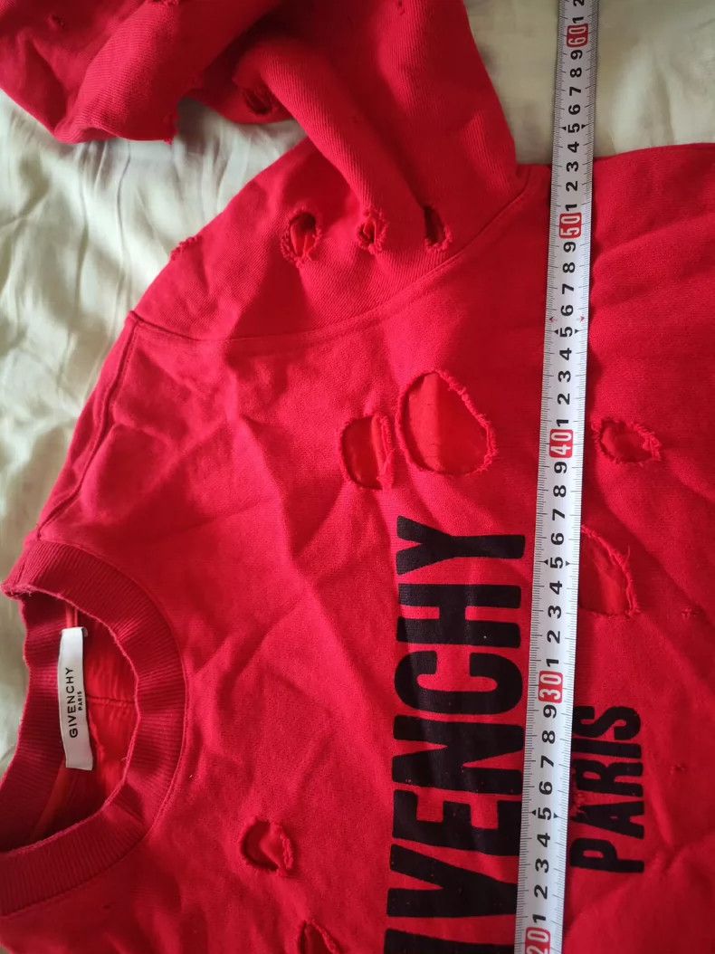 Givenchy Givenchy Black Ripped Letter Round Neck Hoodie Size US XS / EU 42 / 0 - 7 Thumbnail