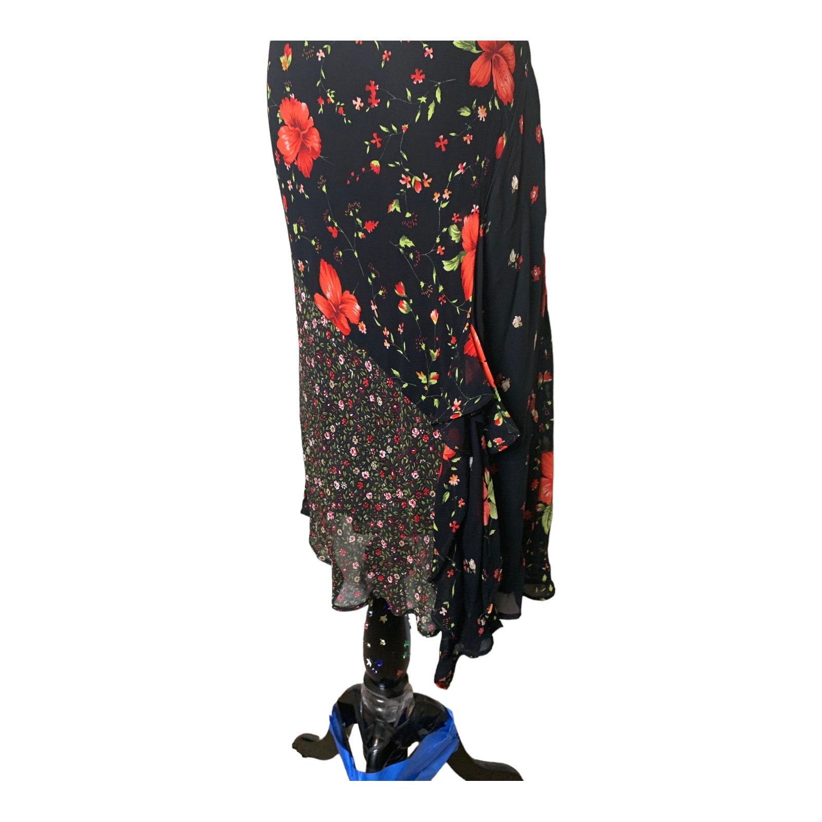 Maje Maje Paris black red floral ruffled skirt size 3- Small Size 32" / US 10 / IT 46 - 9 Thumbnail