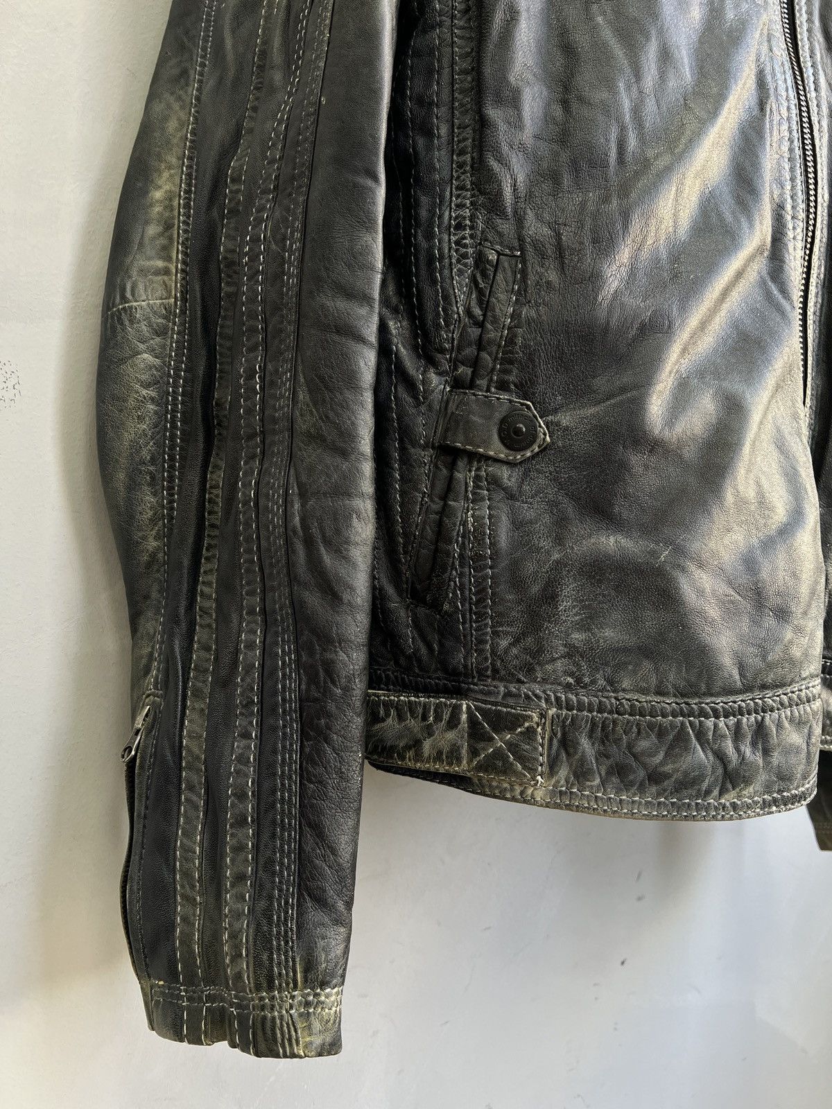 14th Addiction Washed leather racing zipper 14th addiction style jacket Size US XL / EU 56 / 4 - 8 Thumbnail