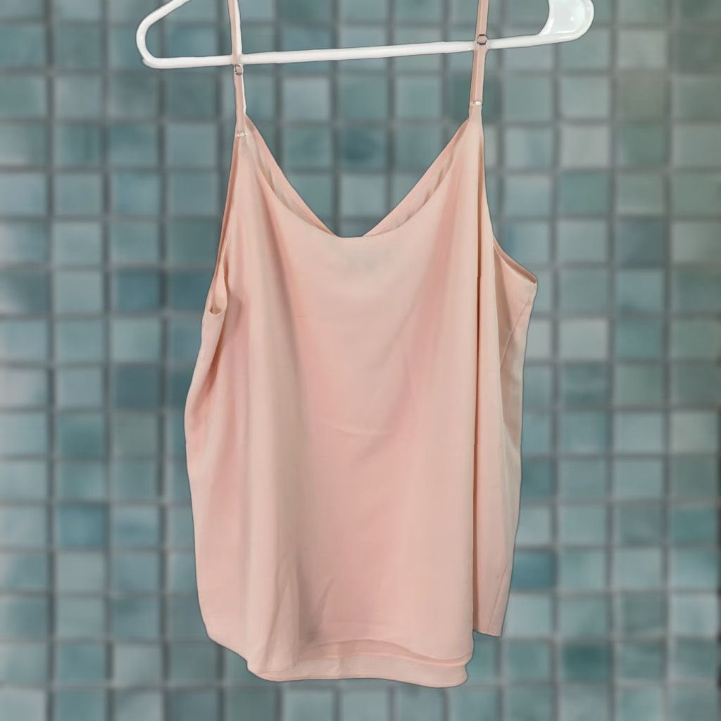 Vintage 1.State Blouse Tank Top Womens L Pink Sleeveless V-Neck Casual 100% Polyester Size L / US 10 / IT 46 - 1 Thumbnail