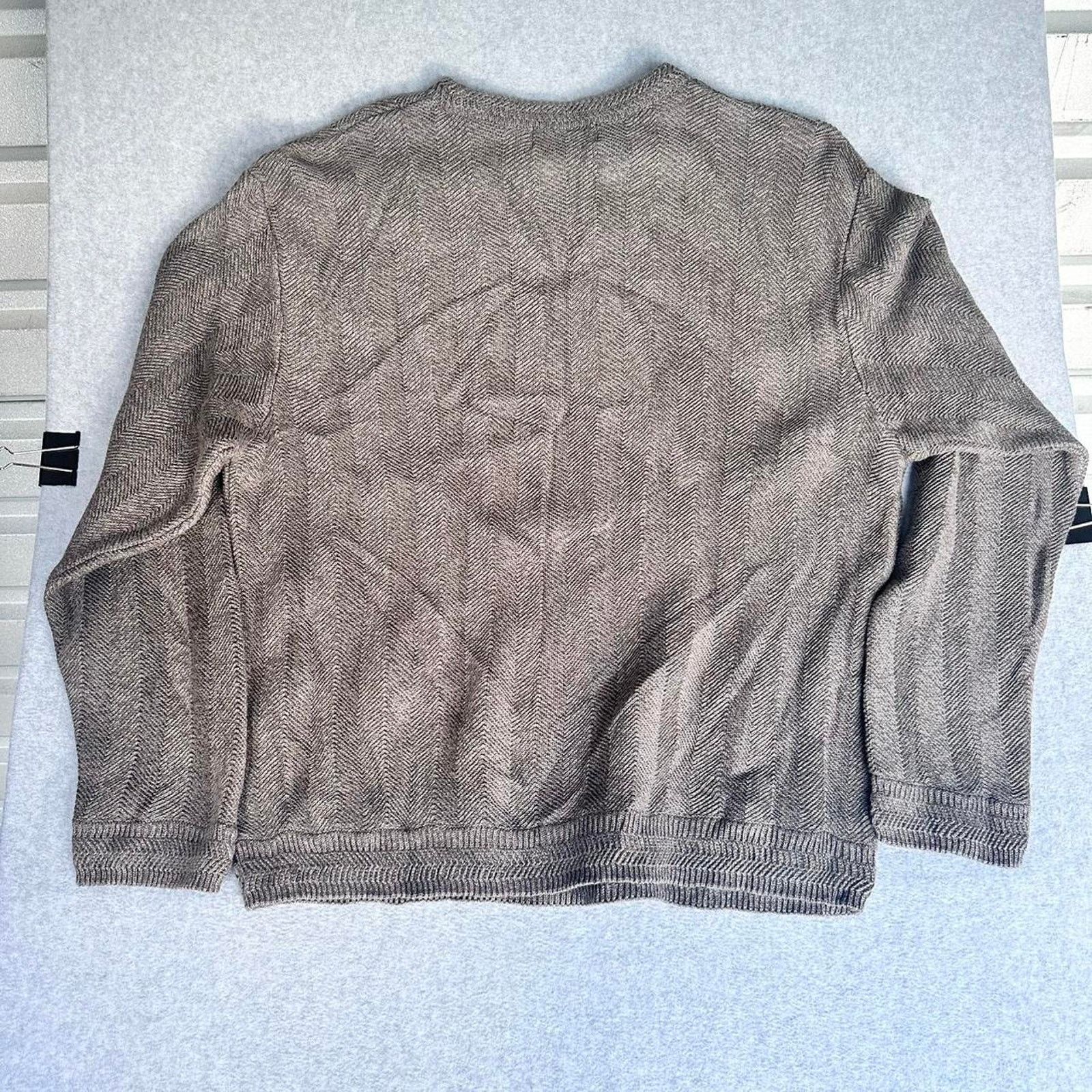Chaps Chaps Light Gray Tight Knit Grandpa Pullover Sweater XL Size US XL / EU 56 / 4 - 6 Thumbnail