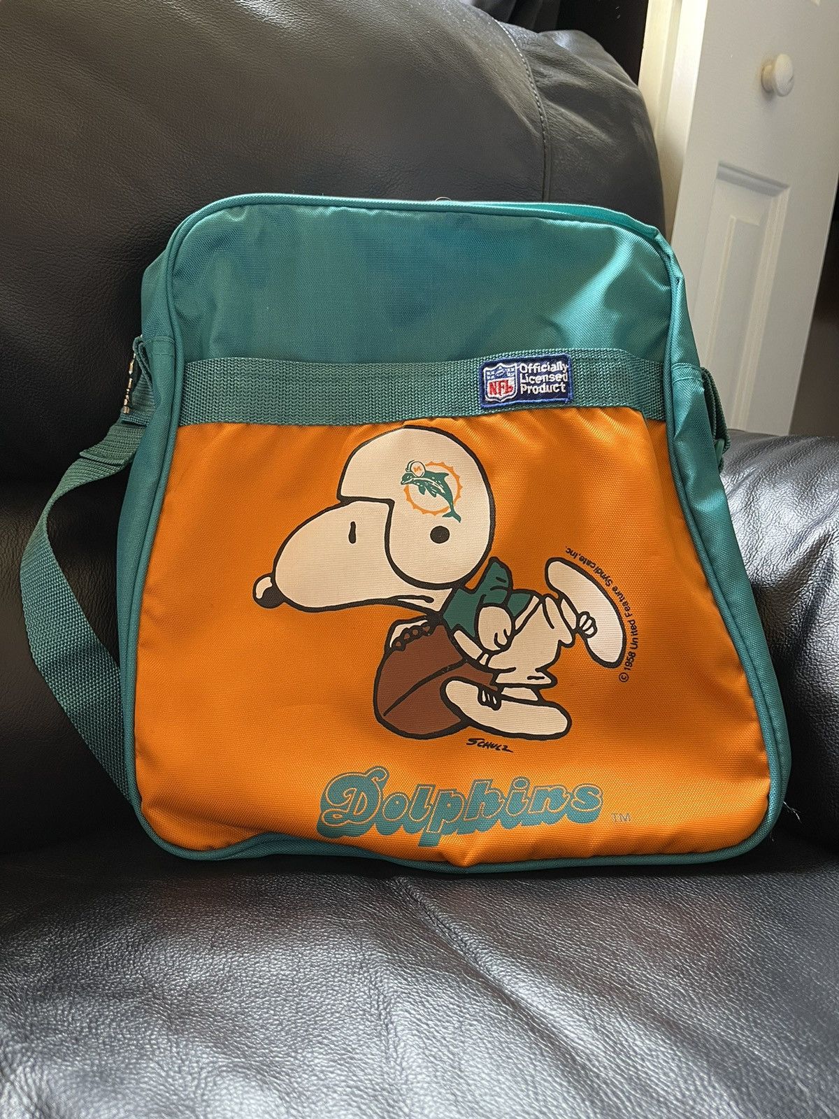 Vintage Miami Dolphins Snoopy Satchel