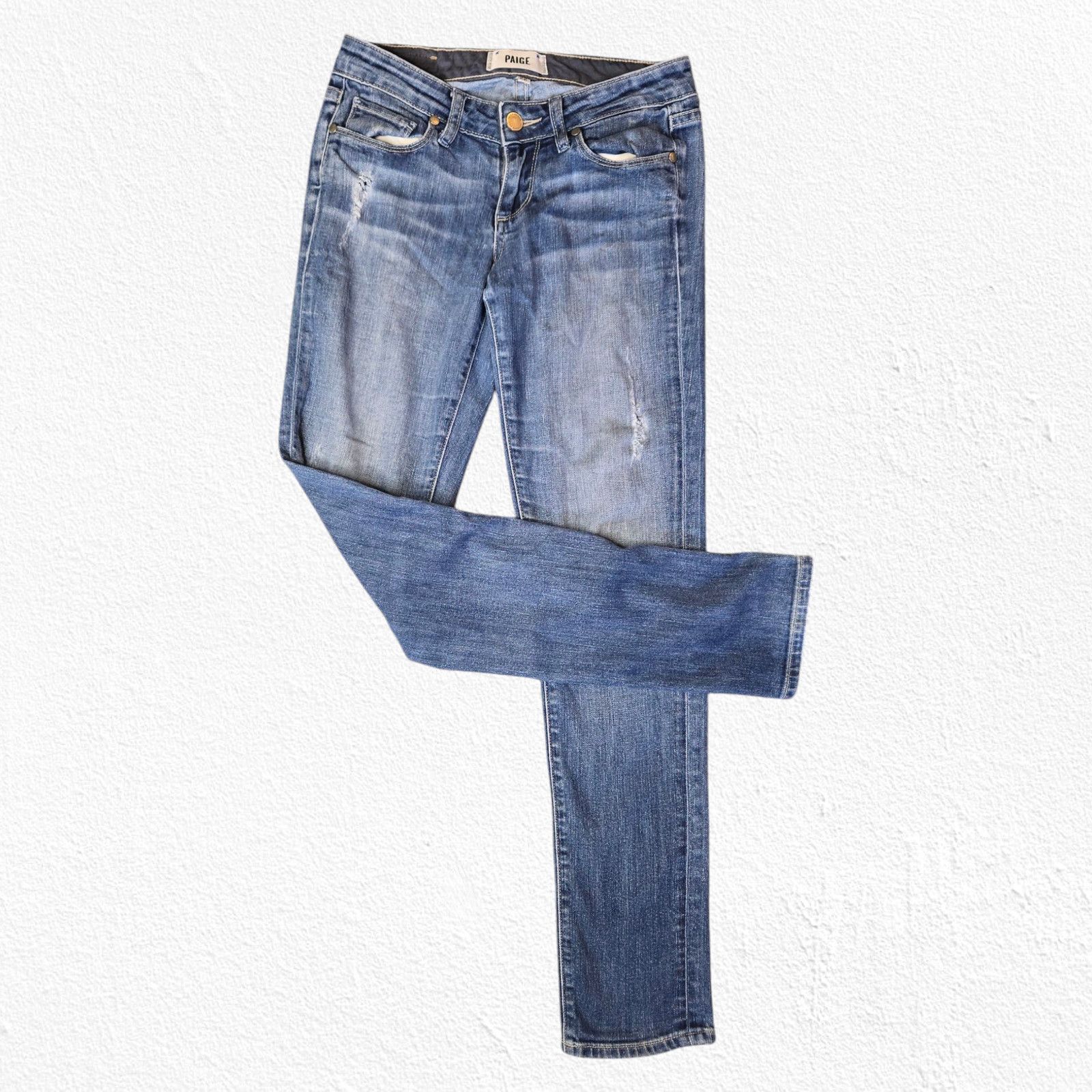 Paige PAIGE Distressed Low Rise Jimmy Jimmy Skinny Jeans Size 22 Size 24" / US 00 / IT 34 - 11 Thumbnail