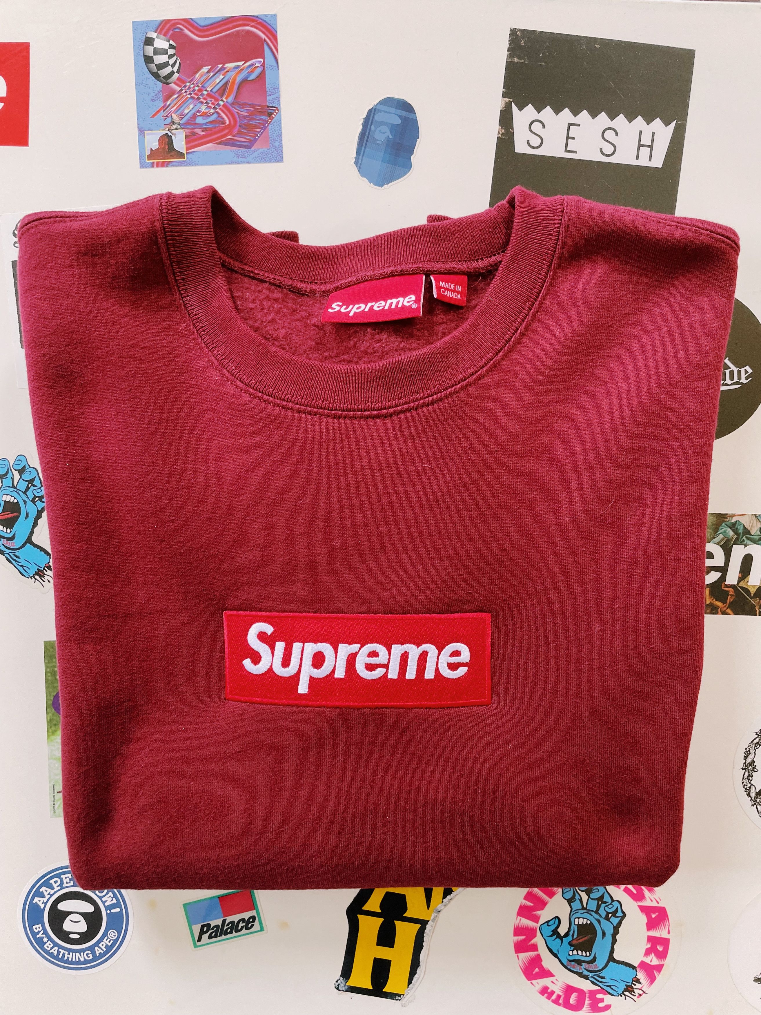 Supreme Supreme Box Logo Crewneck Cardinal Size US M / EU 48-50 / 2 - 7 Thumbnail