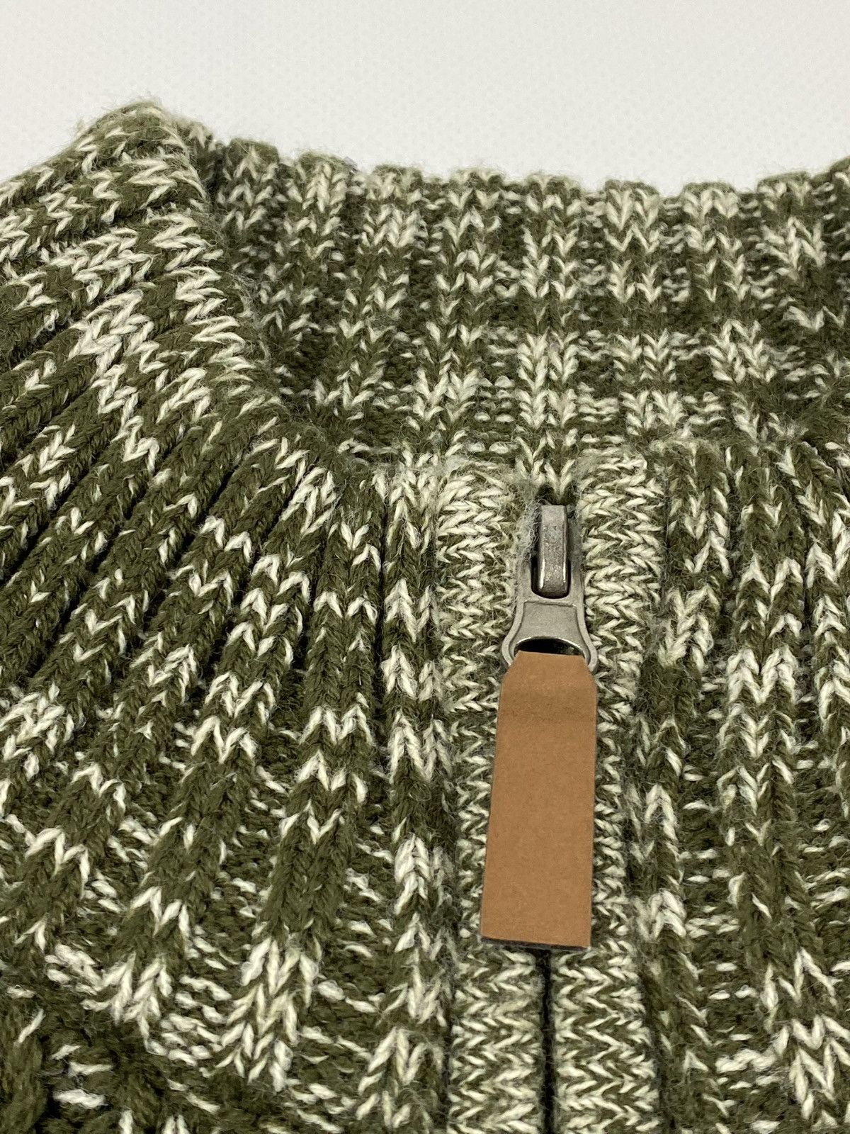 John Baner LASTDROP🔥 Khaki Green Flecked Warm Ribbed Cable Knit Sweater Size US XL / EU 56 / 4 - 5 Thumbnail