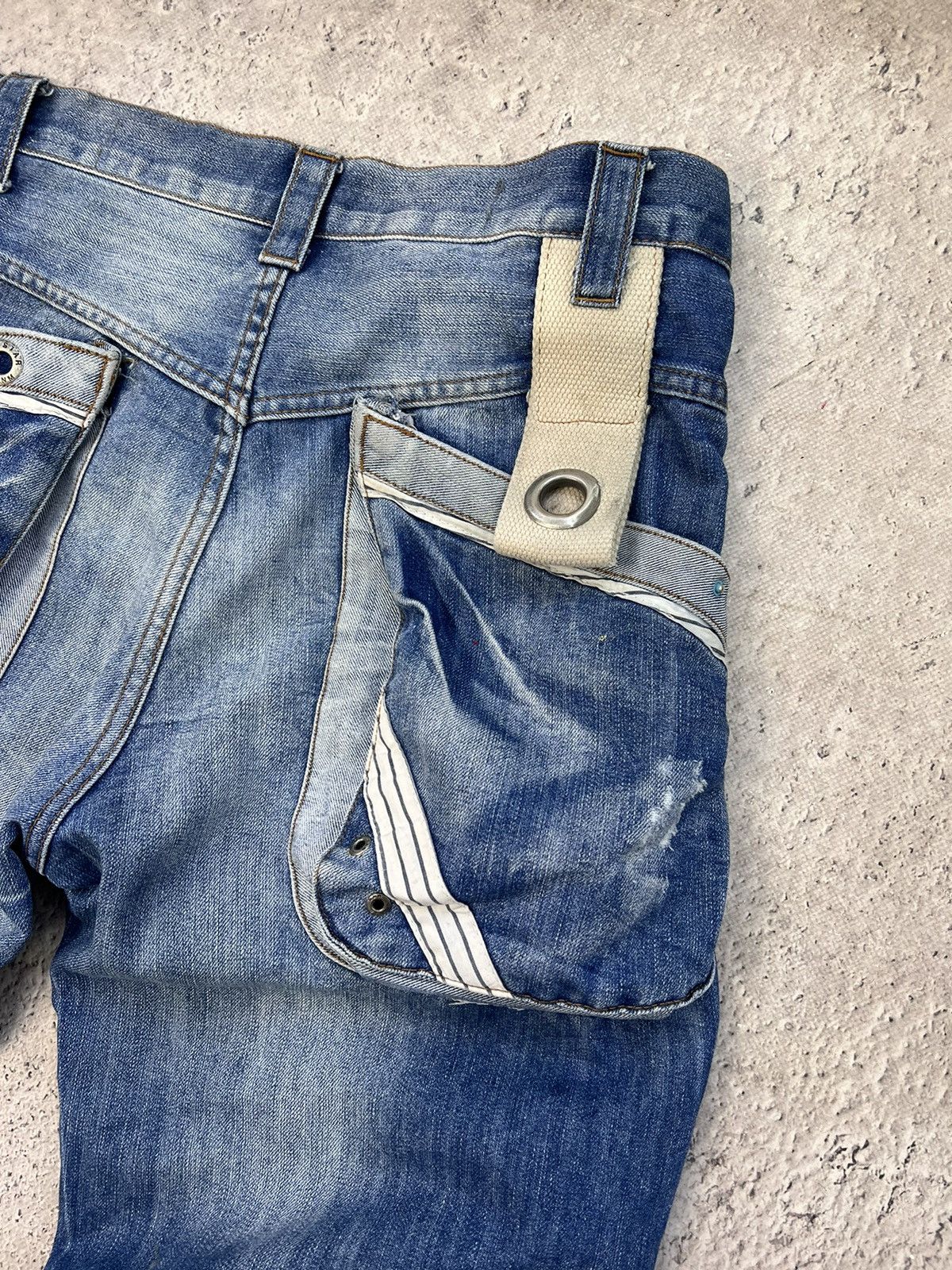 G-Star × Vintage VINTAGE Y2K G STAR BONDAGE DISTRESSED CARGO PANTS Size US 31 - 15 Thumbnail