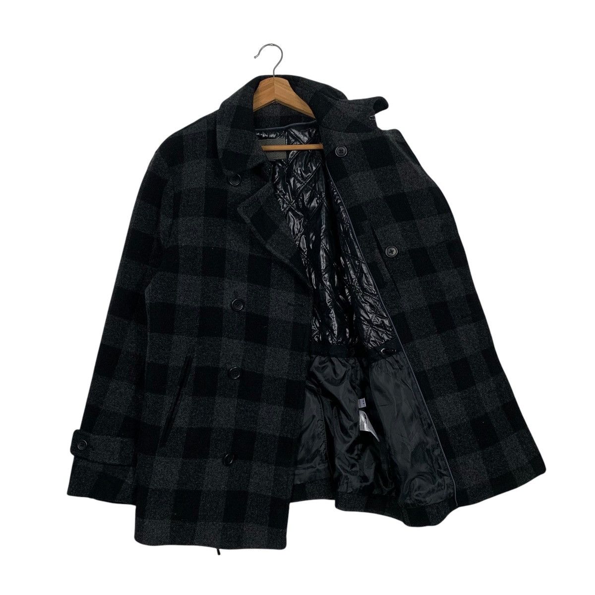 Japanese Brand Uniqlo Wool Collection Tartan Double Breasted Jacket Size US L / EU 52-54 / 3 - 9 Thumbnail