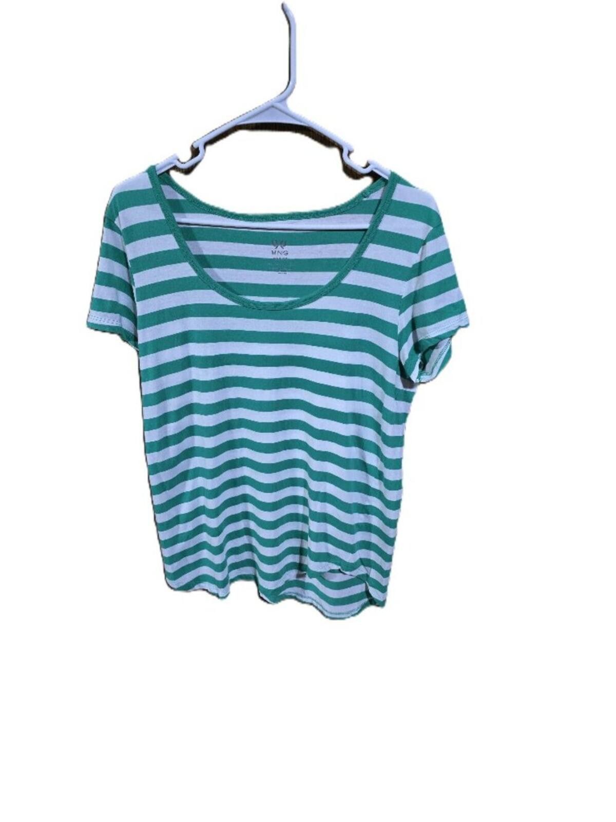 Other MNG Basics Green & White Short Sleeve Pullover Top Size M Size M / US 6-8 / IT 42-44 - 1 Thumbnail