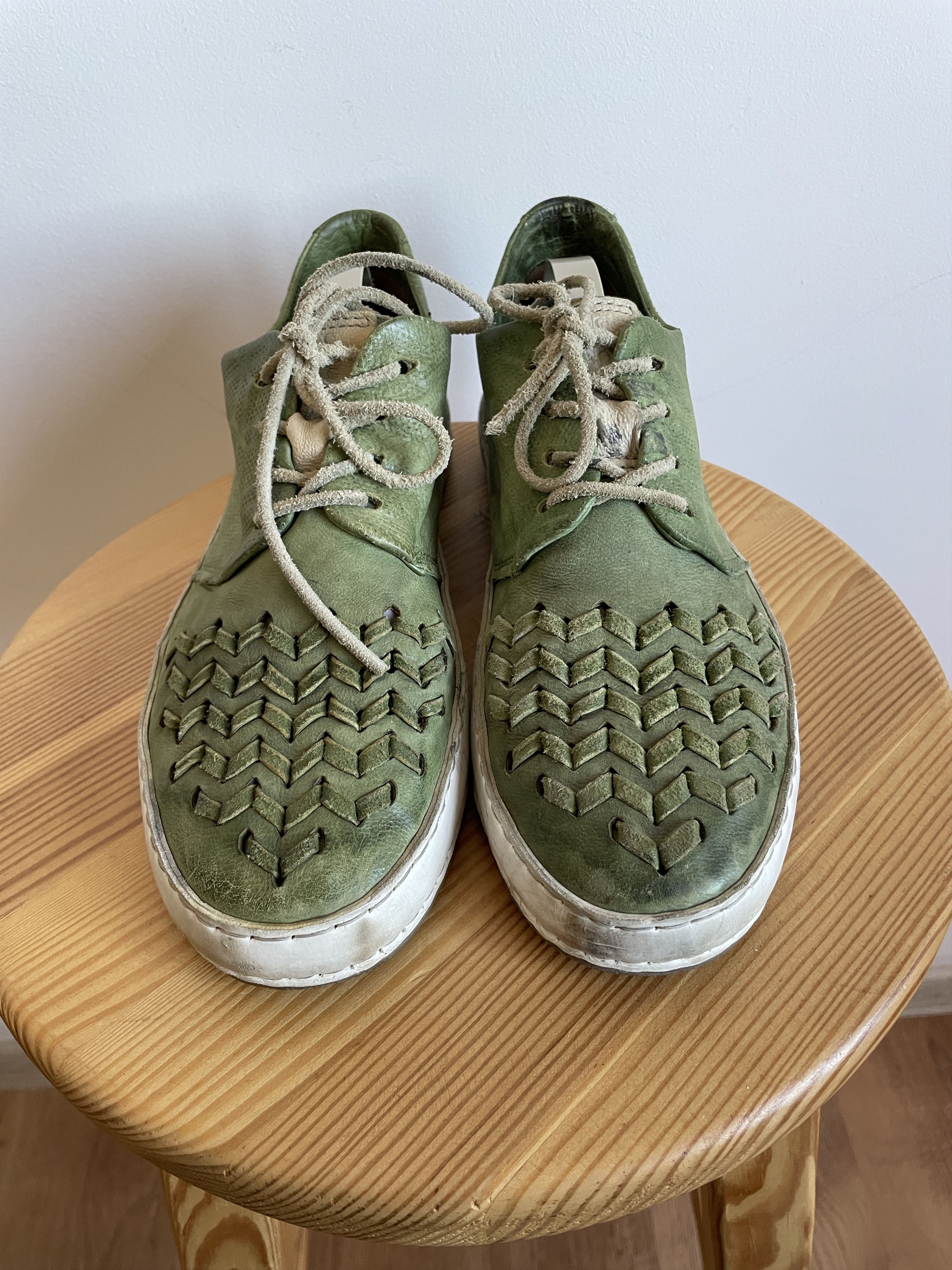 A.S.98 A.S. 98 Womens Leather Woven Distressed Sneakers Size US 10 / IT 40 - 4 Thumbnail