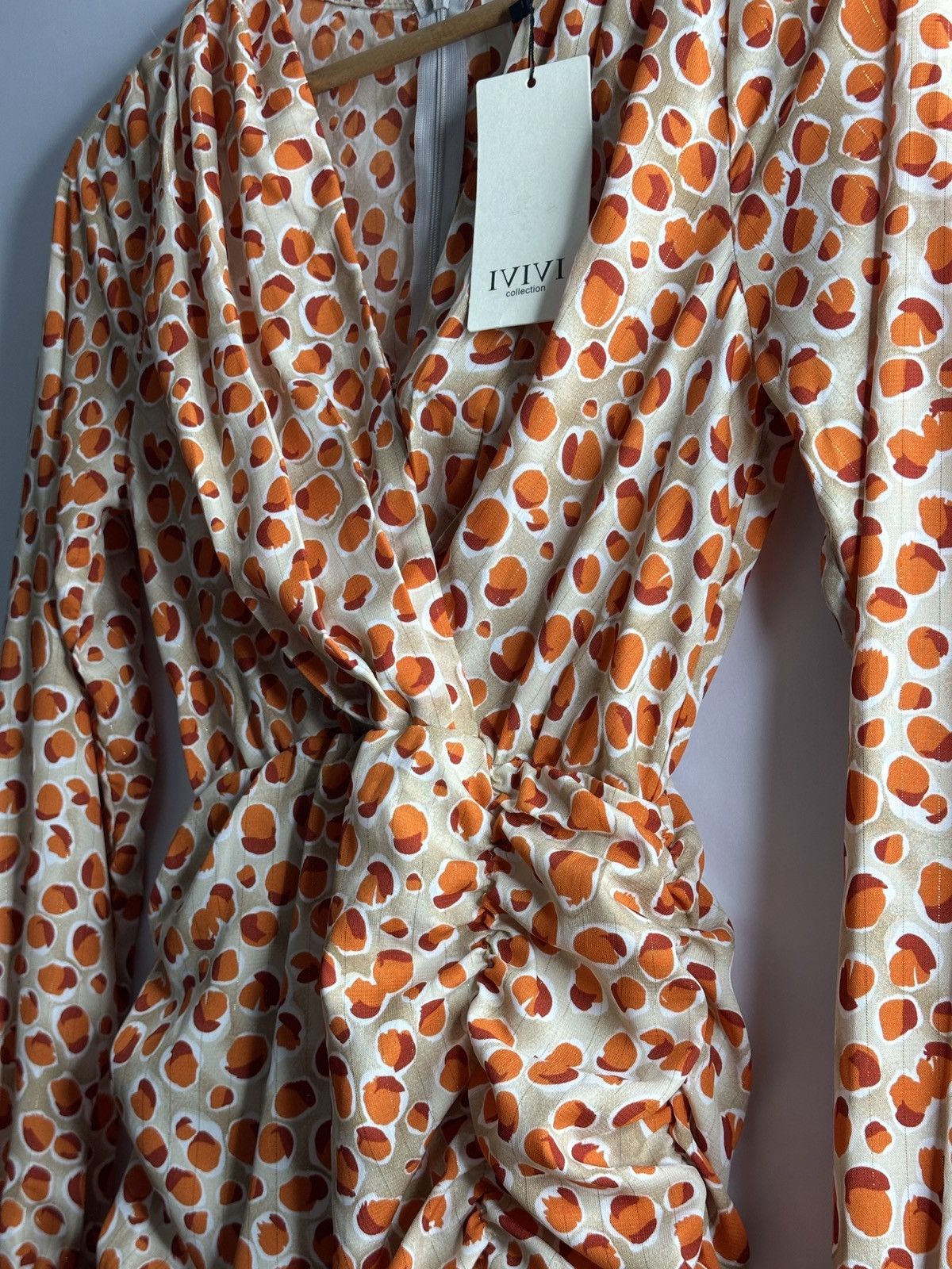 Designer IVIVI Women’s Ruched Polka Dot Mini Dress - Size s Size S / US 4 / IT 40 - 7 Thumbnail