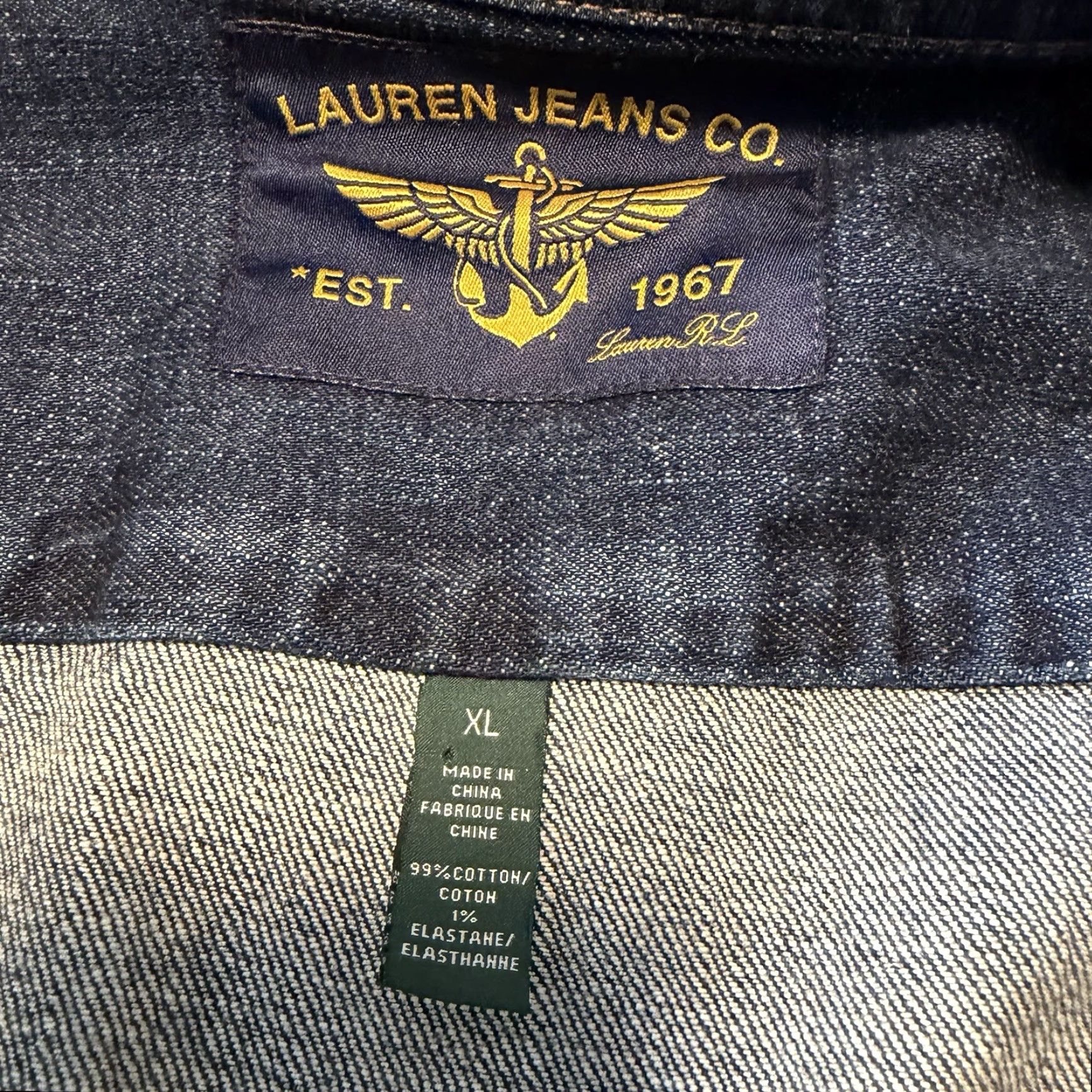 Ralph Lauren Polo Ralph Lauren Women’s Denim Trucker Jacket XL Gold Button Denim Trucker Jacket Women’s Casual Pockets Collared Nautical Vintage No Size 40" / US 18 - 5 Thumbnail
