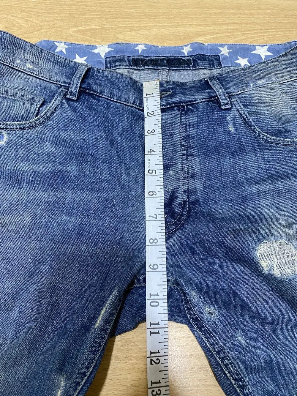 HYDROGEN Hydrogen Luxury Sportwear Jeans Distressed Bones Design Size US 31 - 23 Thumbnail