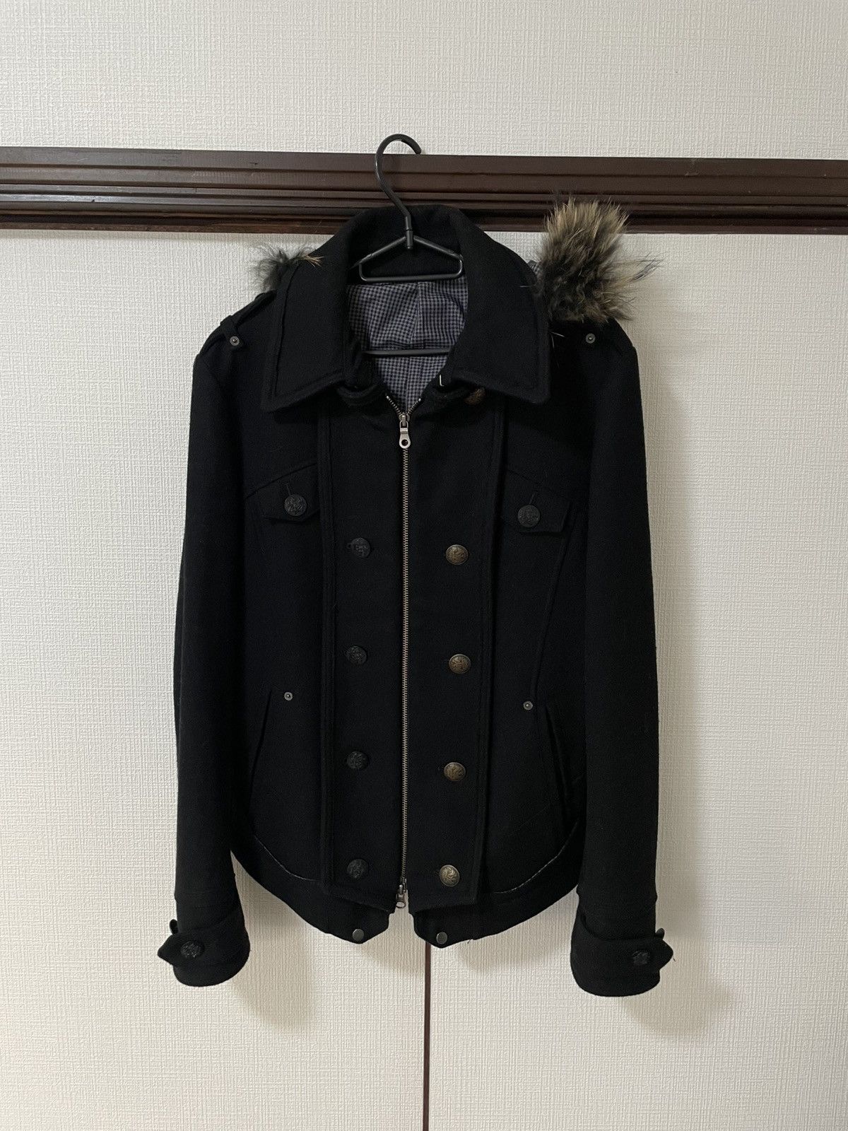 ジャケット・アウター archive PPFM fur napoleon jacket y2k M 正規 品ファッション - archive PPFM fur napoleon jacket y2k M