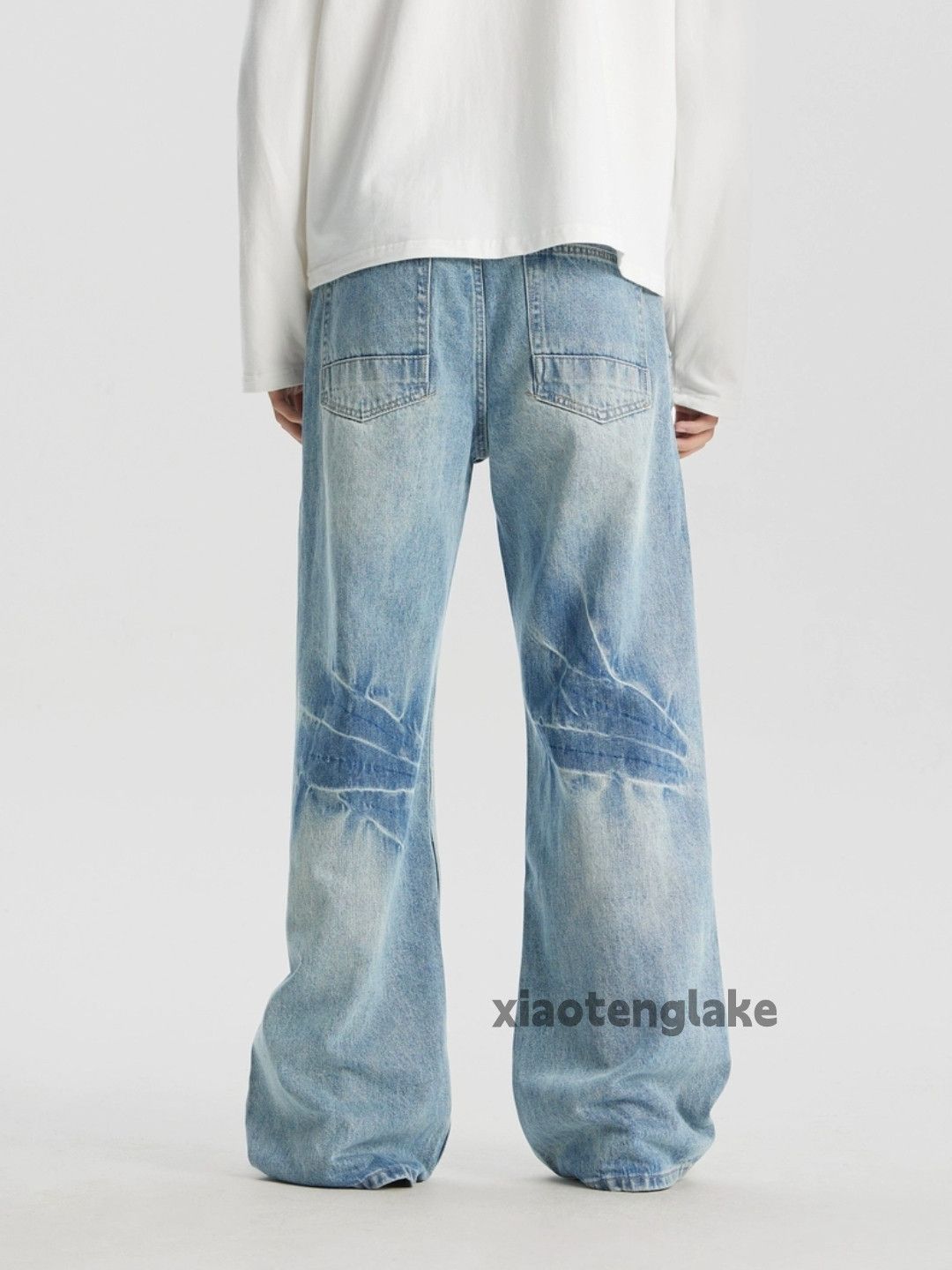 Jean × Vintage washed faded cleanfit yuppie loose baggy jeans Size US 32 / EU 48 - 2 Thumbnail