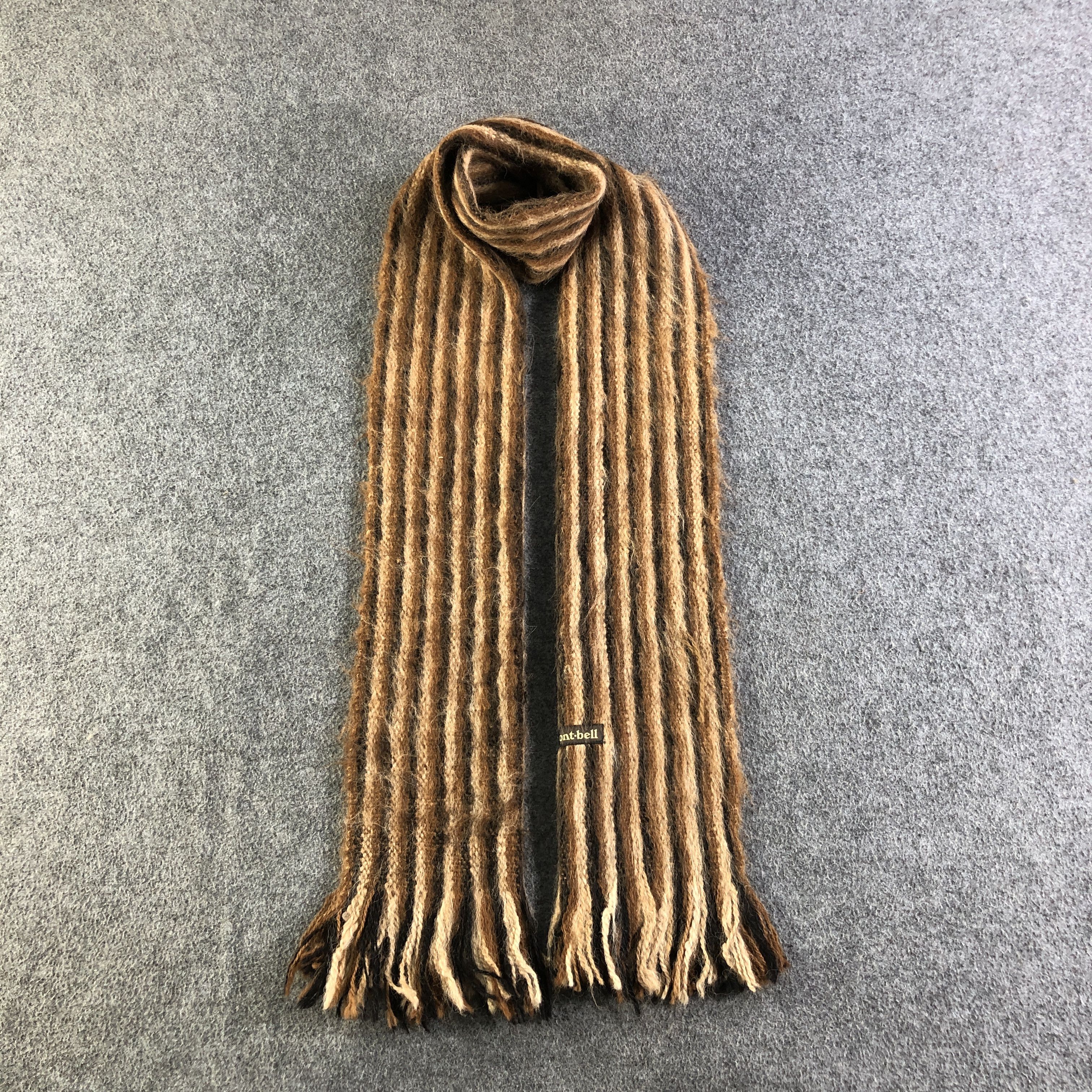 image of Montbell Striped Wool Scarf Muffler V2754, Men's