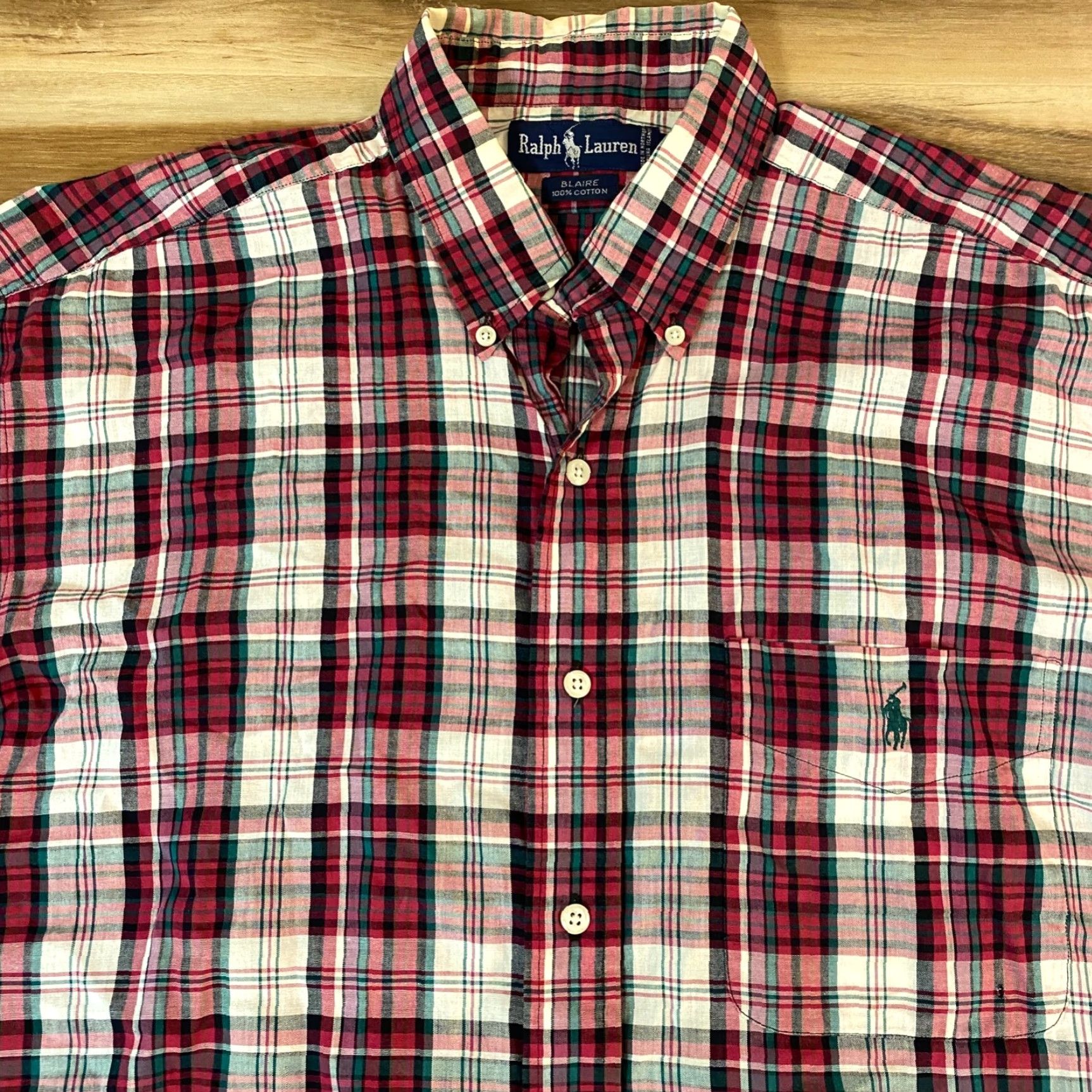 Ralph Lauren Ralph Lauren Shirt Mens L Blaire Button-Down Plaid Lightweight Cotton Twill Size US L / EU 52-54 / 3 - 2 Thumbnail