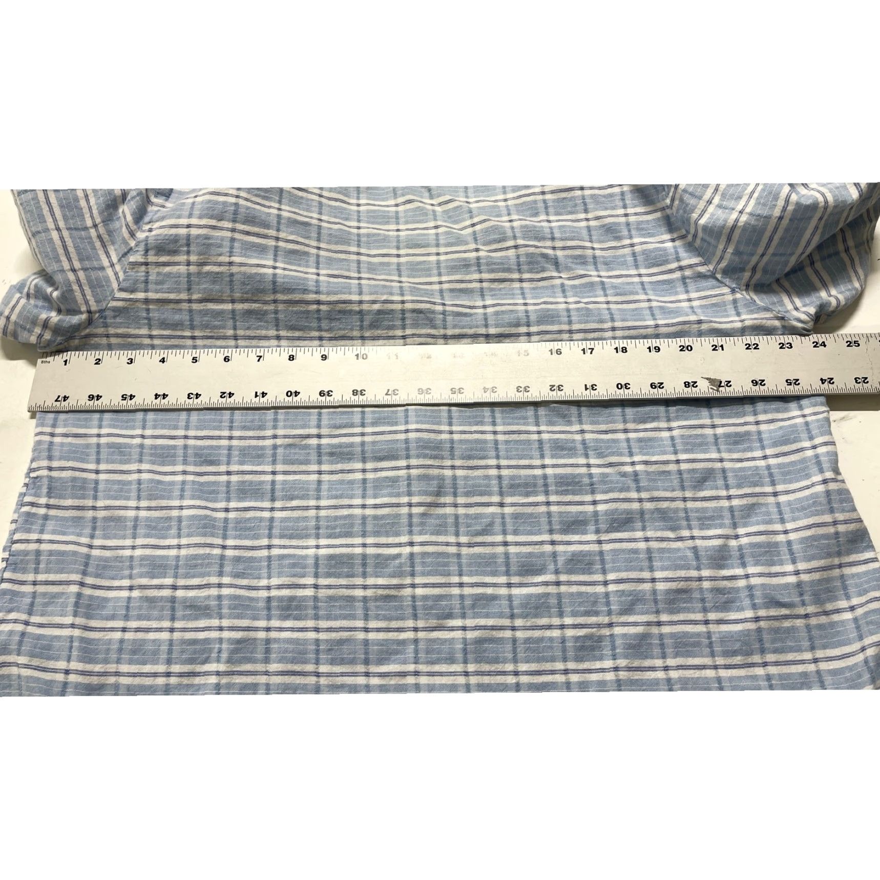 Faded Glory Faded Glory Blouse Blue White Plaid 2XL 100% Cotton V-Neck Tunic Shirt Womens Casual Size XXL / US 16-18 / IT 52-54 - 5 Thumbnail