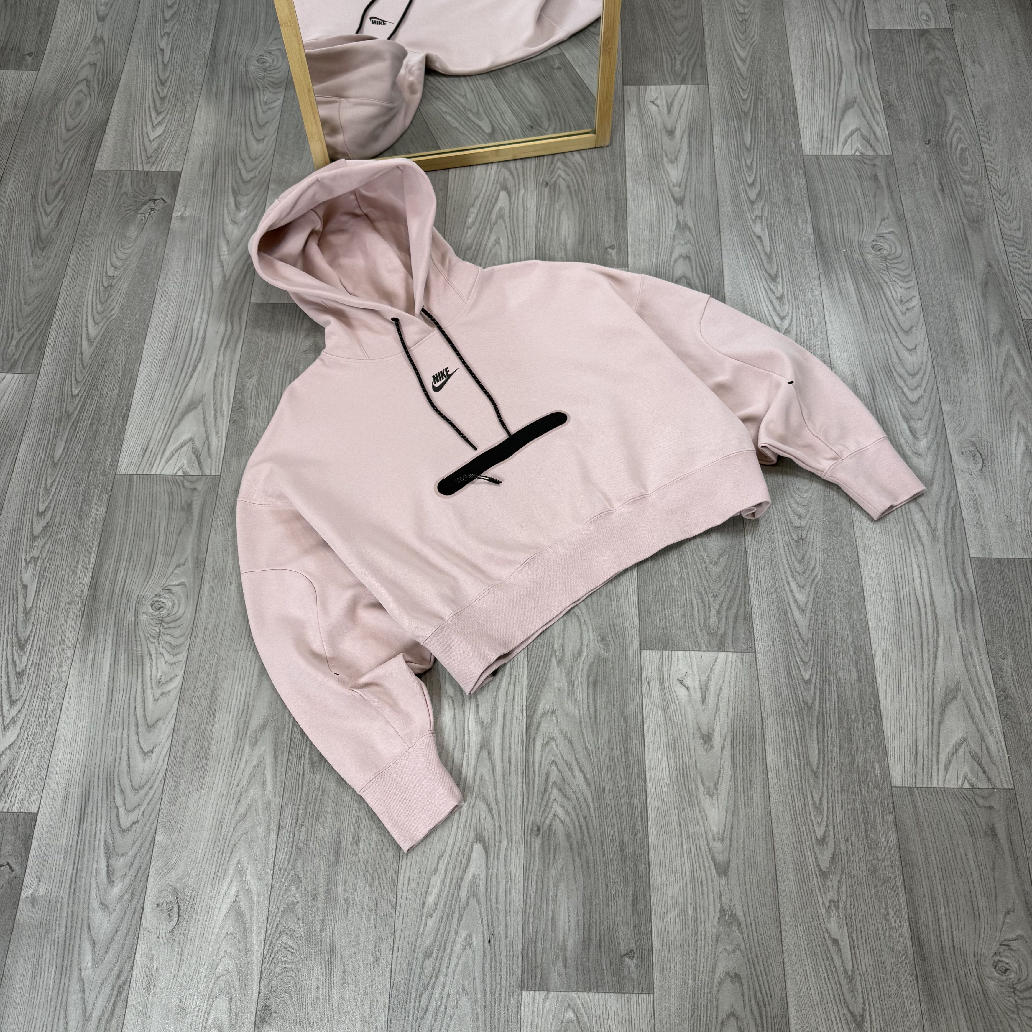 Nike Nike Tech Fleece Women's Pink Crop Top Hoodie Hooded Sweat Size M / US 6-8 / IT 42-44 - 2 Thumbnail