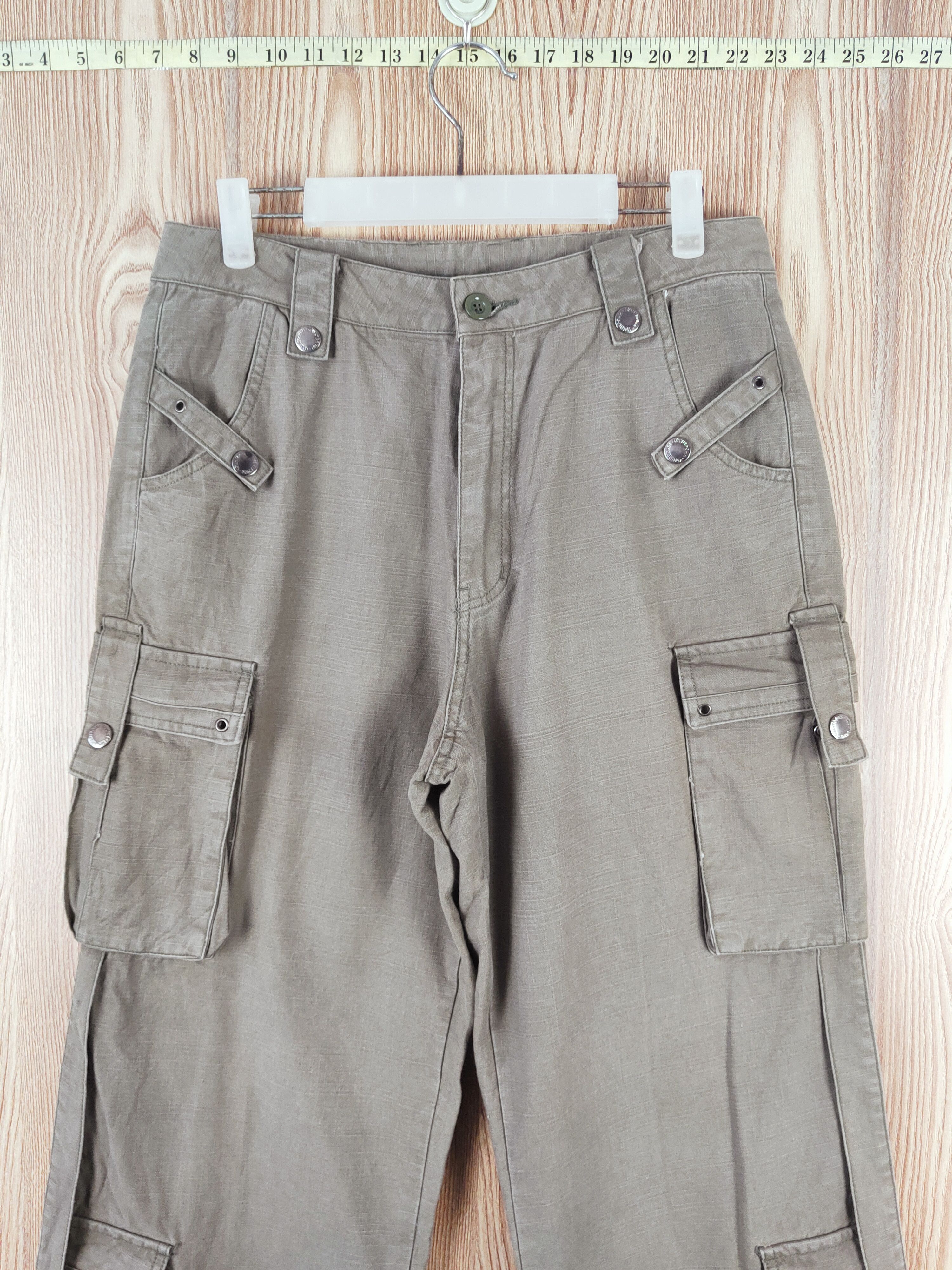 Japanese Brand Countdown Olive utility punk Multipocket Cargo Pants #W074 Size US 31 - 2 Thumbnail